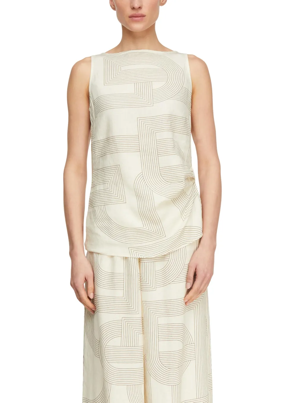 comma-blouses-bluse-leinenmix-gr-e-32-u-boot-tailliert image 1