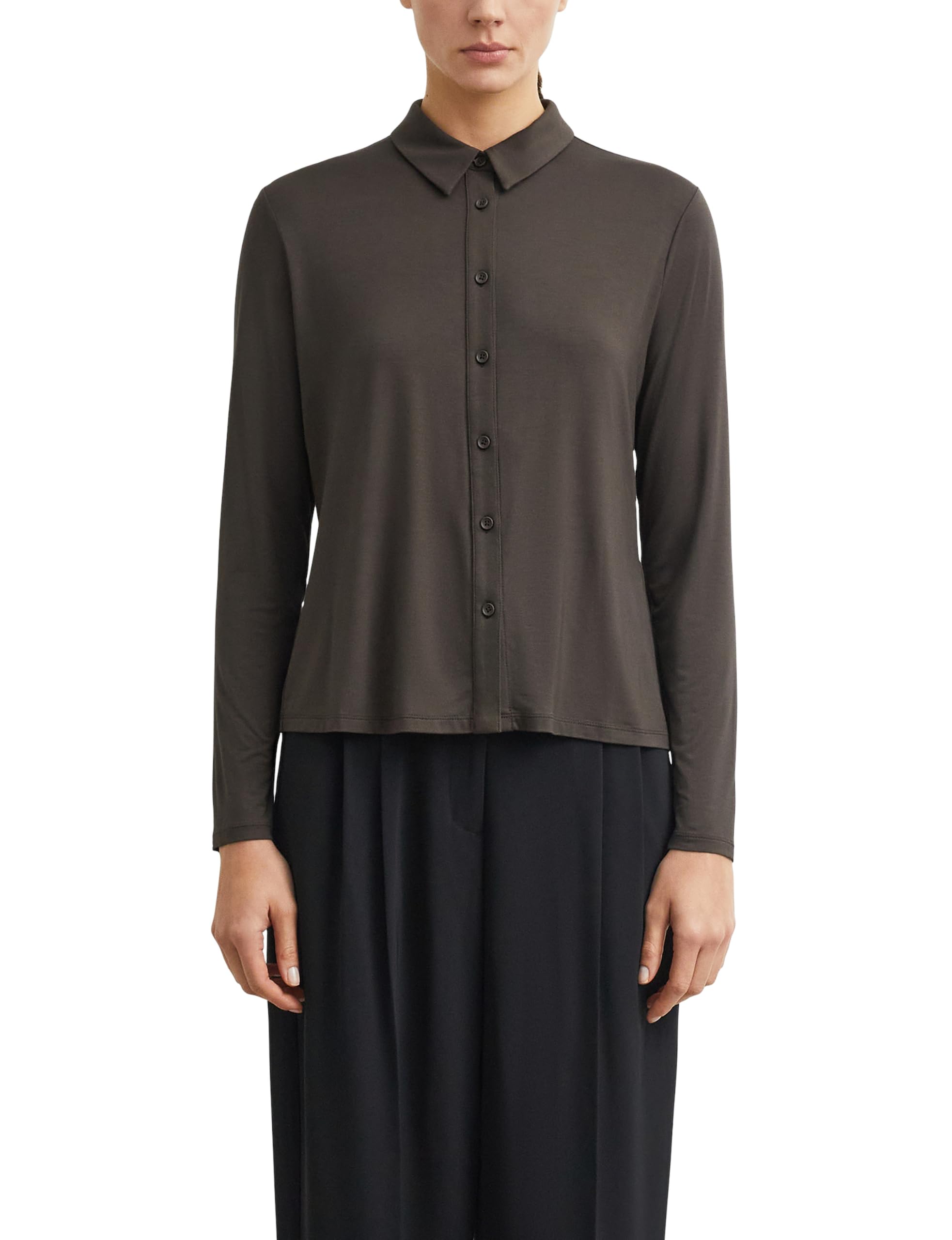 comma-blouses-jersey-bluse-hemdkragen-langarm-gr-e-40 image 1
