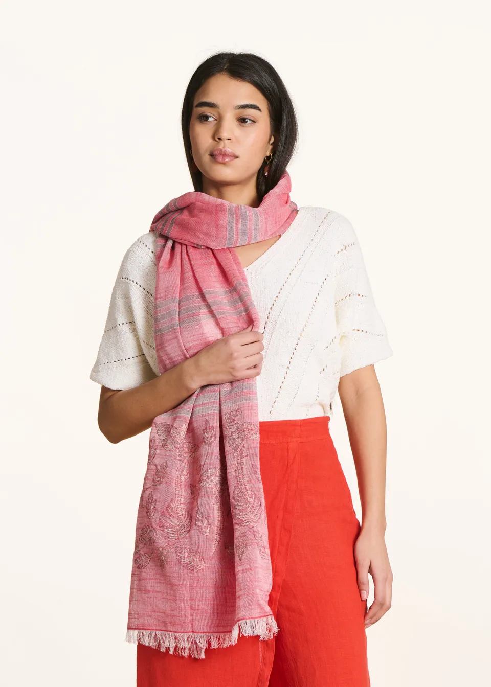 la-f-e-marabout-e-accessoires-fatali-foulard-rot-blatt-lurex image 1