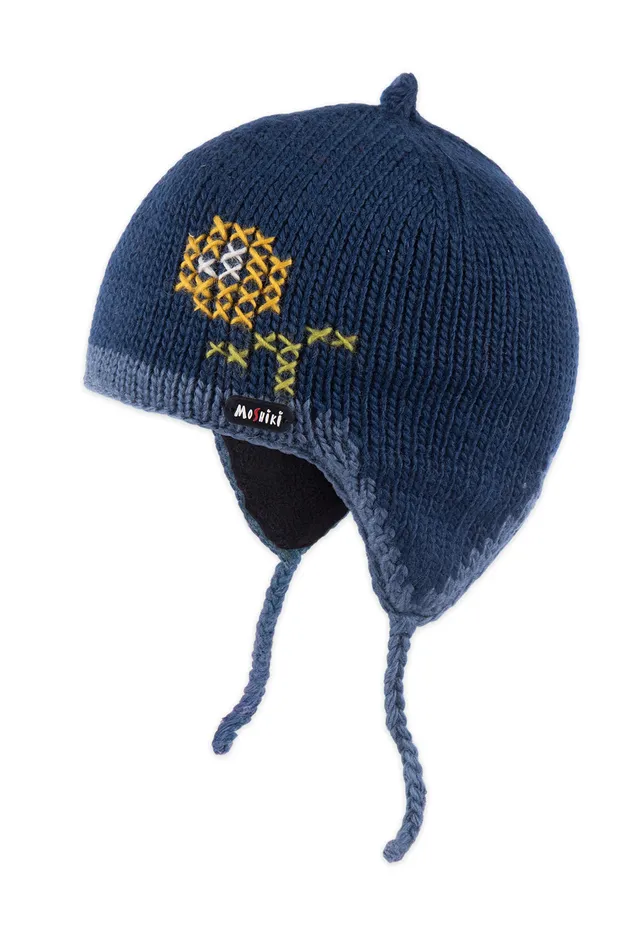 moshiki-kunal-kids-strickm-tze-wolle-navy-ohrklappen image 1