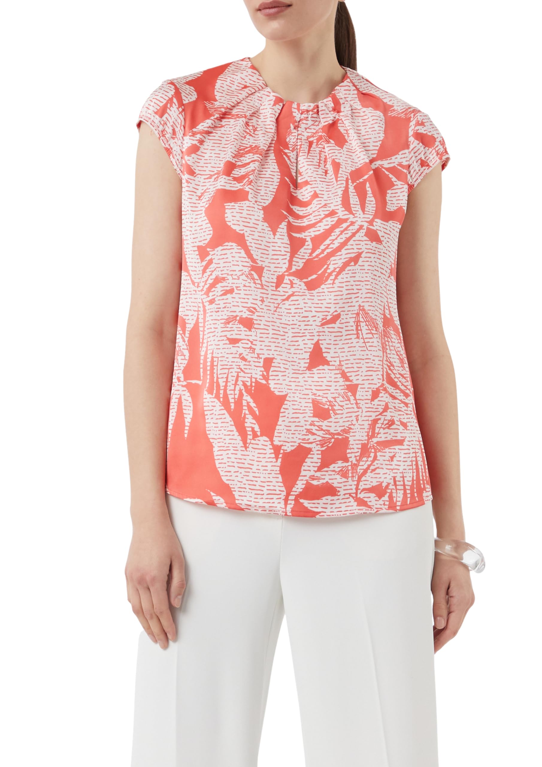 comma-satinbluse-all-over-print-raffung-gr-42-bluse image 1