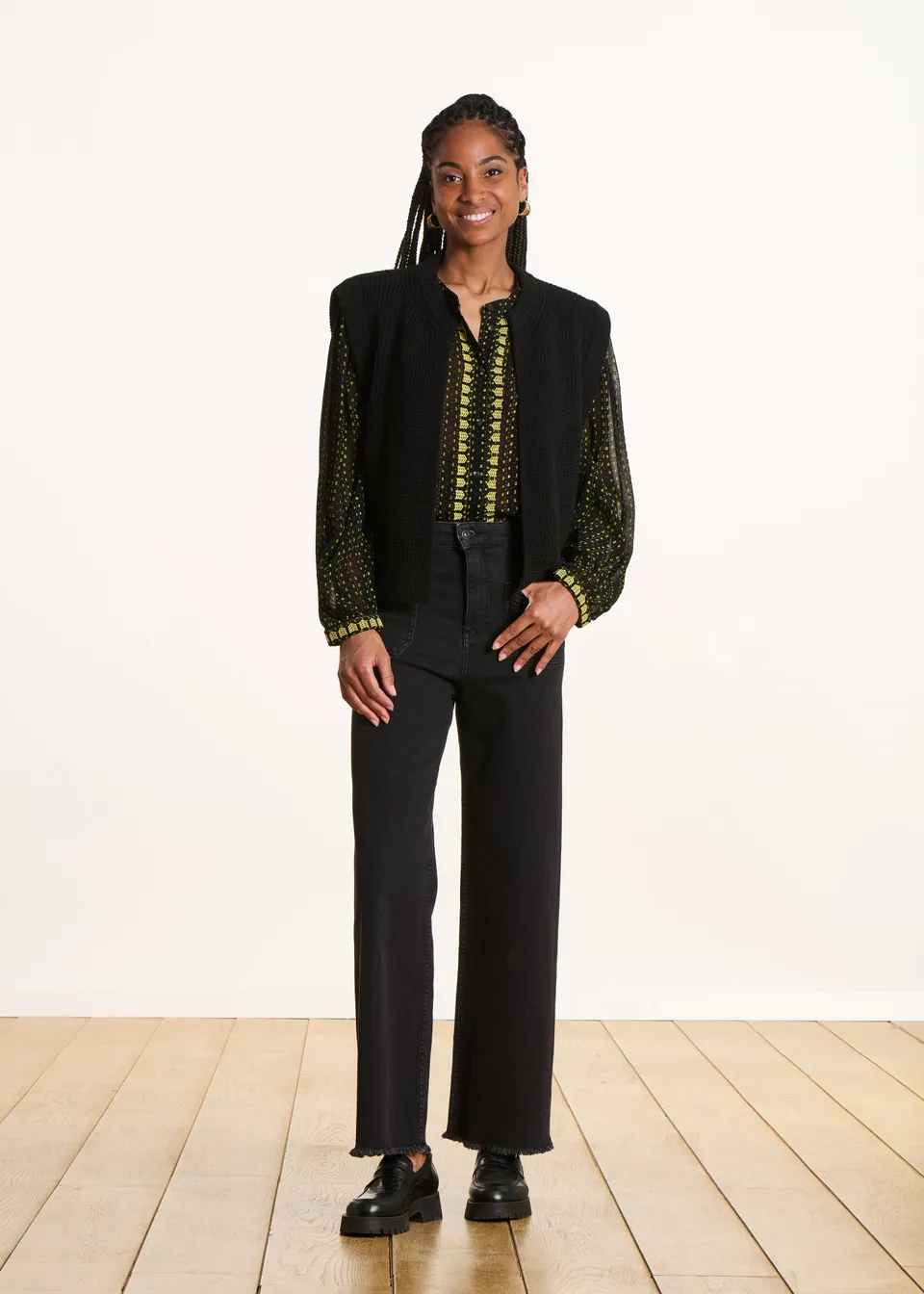 la-f-e-marabout-e-jeans-flare-schwarz-bio-high-waist image 1