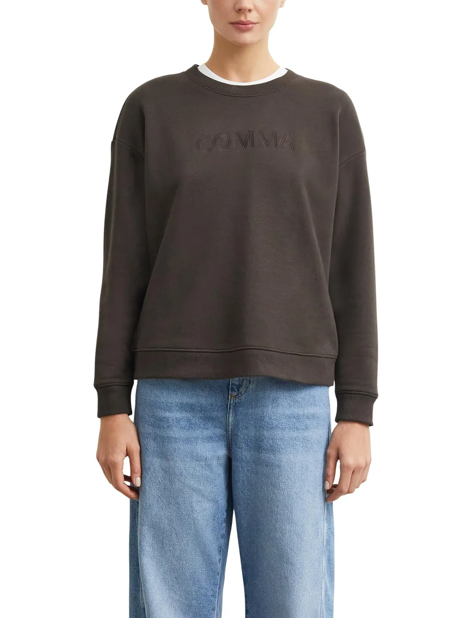 comma-sweatshirt-relaxed-fit-rundhals-stickerei-42 image 1