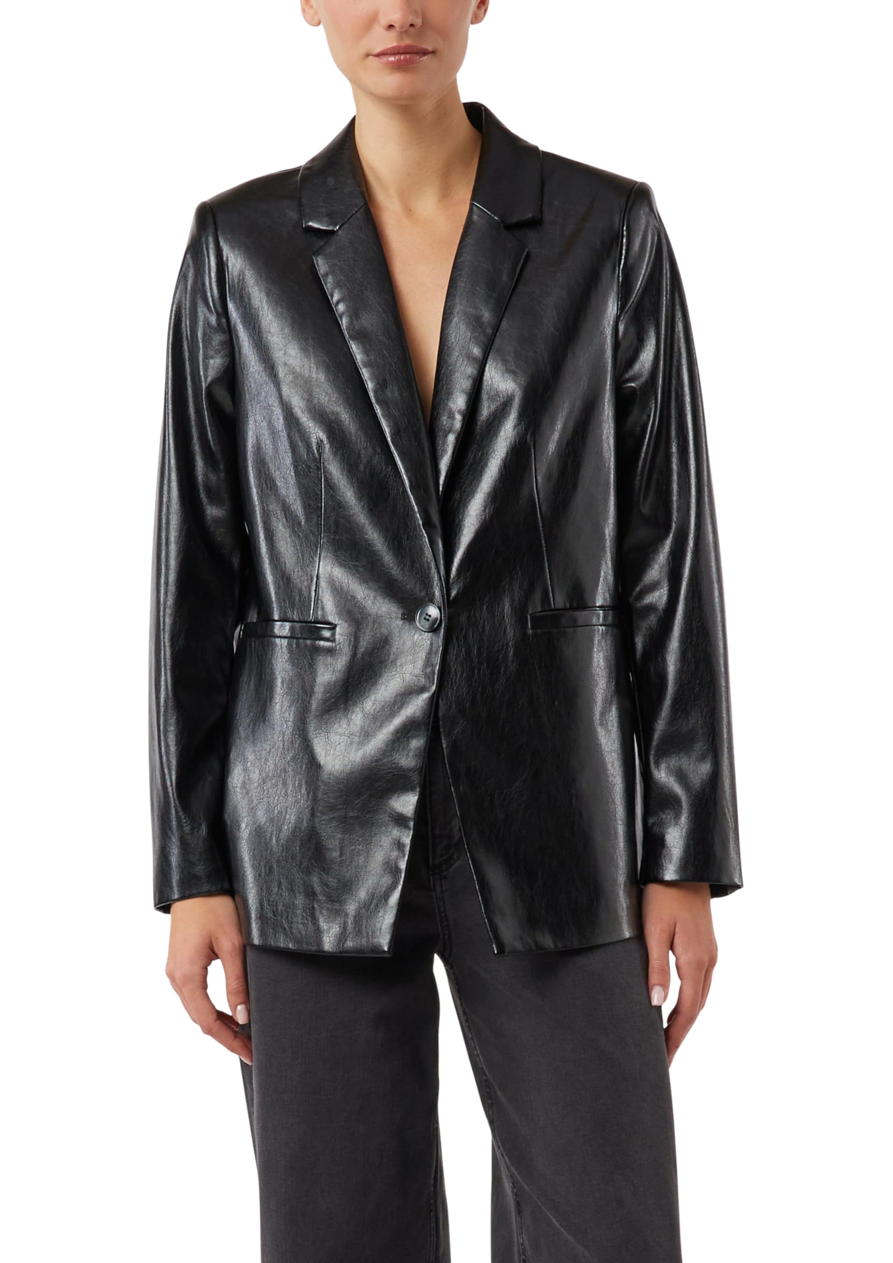 comma-lockerer-blazer-aus-kunstleder-gr-e-34-schwarz image 1