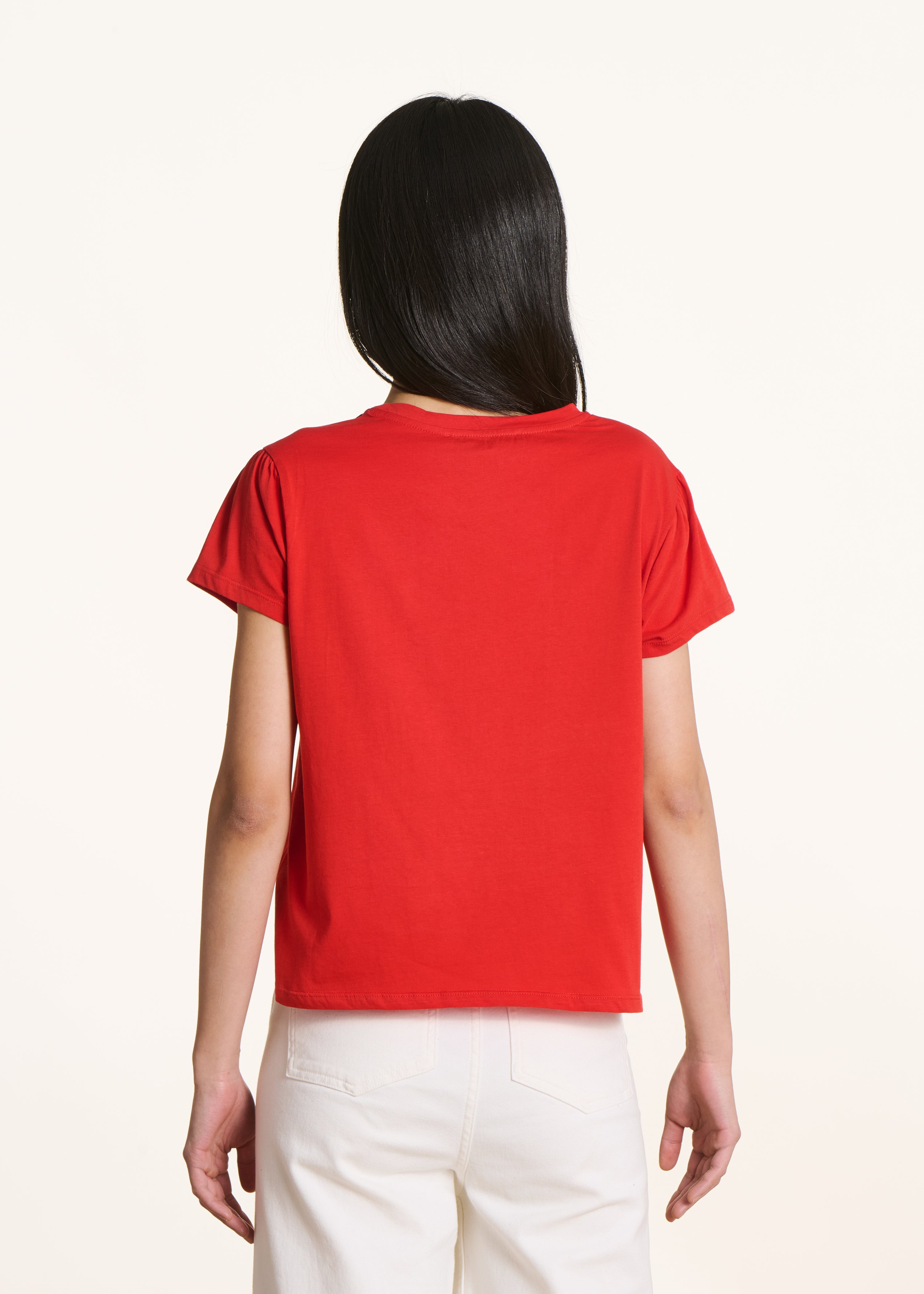 la-f-e-marabout-e-tops-t-shirt-rot-bio-baumwolle-kurzarm image 3