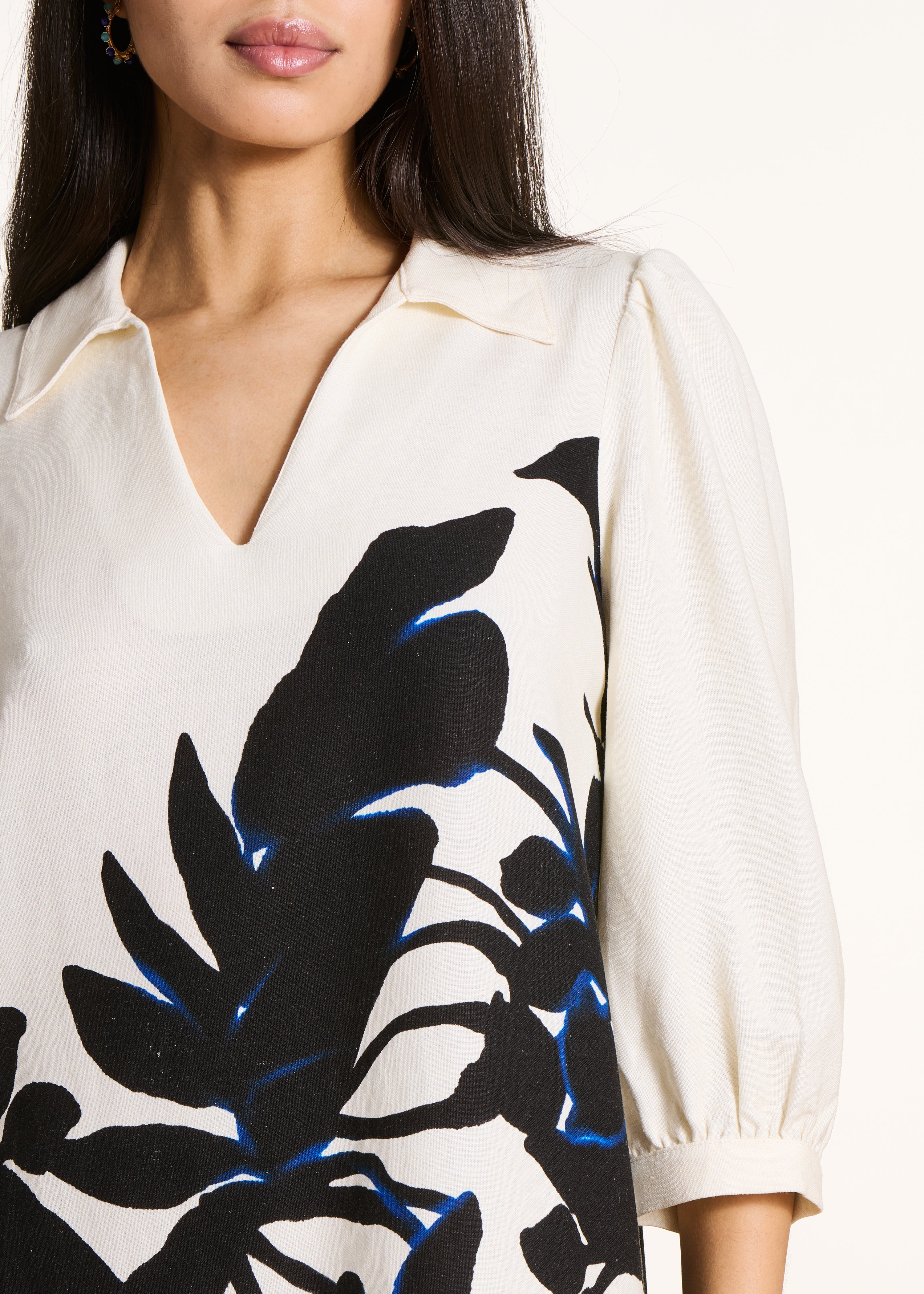 la-f-e-marabout-e-minikleid-ecru-schwarz-floral-viskose image 4
