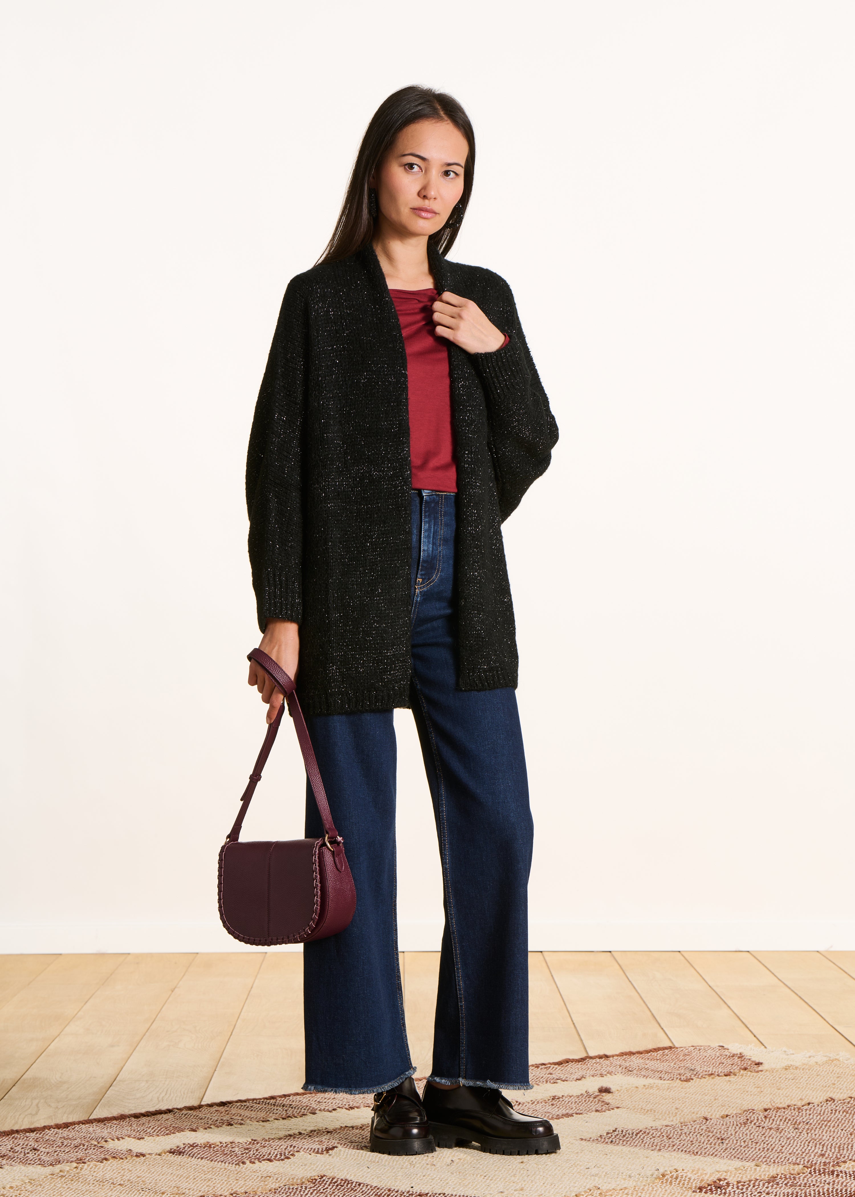 la-f-e-marabout-e-camille-cardigan-schwarz-mohair-oversize image 2