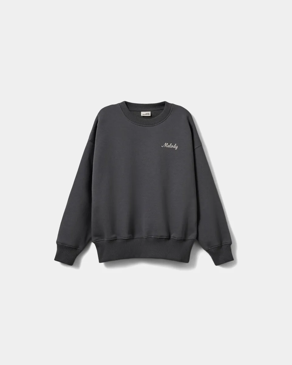 sofie-schnoor-young-elisy-sweatshirt-dark-grey-baumwolle-print image 1