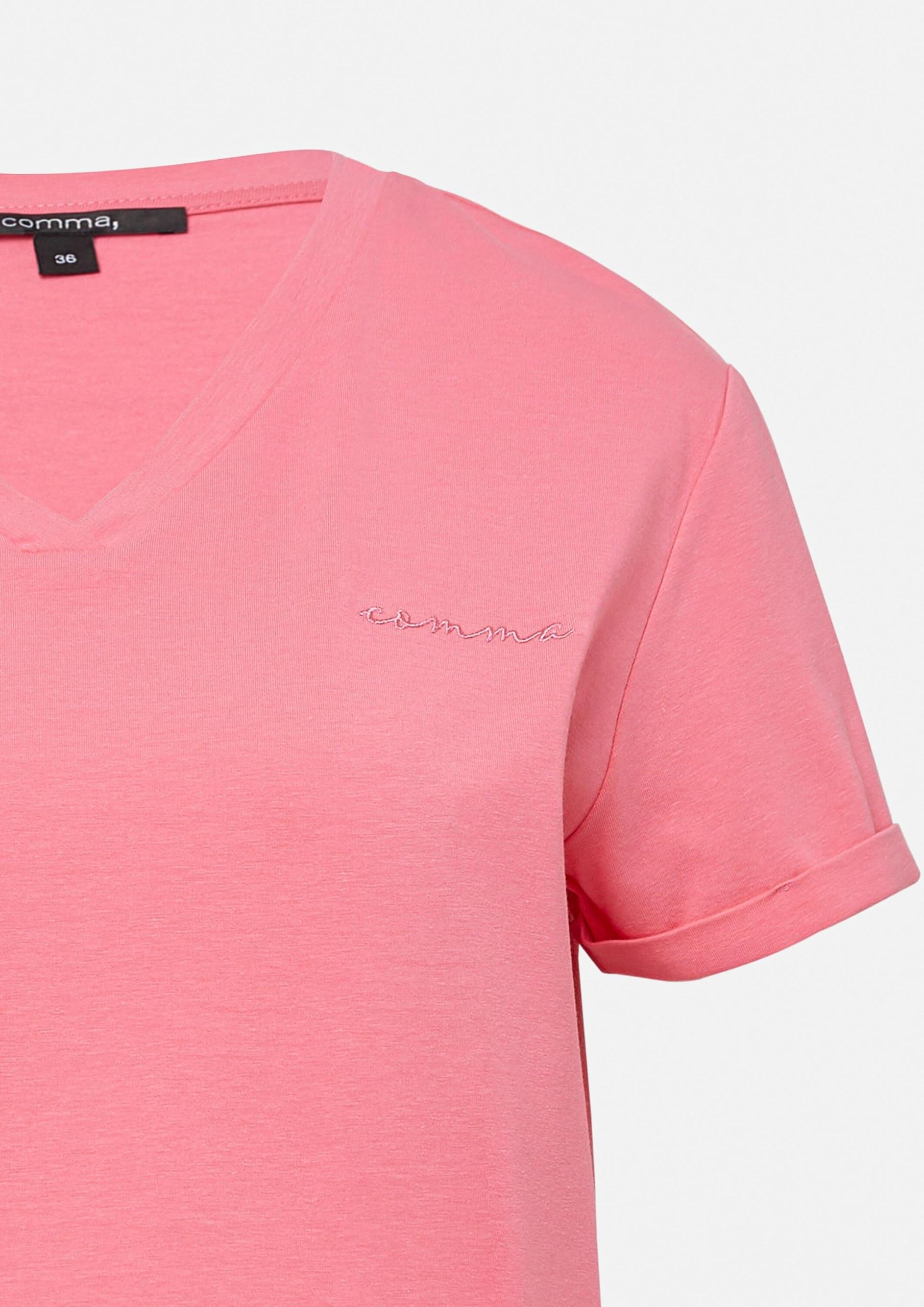 comma-t-shirt-relaxed-fit-v-ausschnitt-mit-logo-stickerei image 5