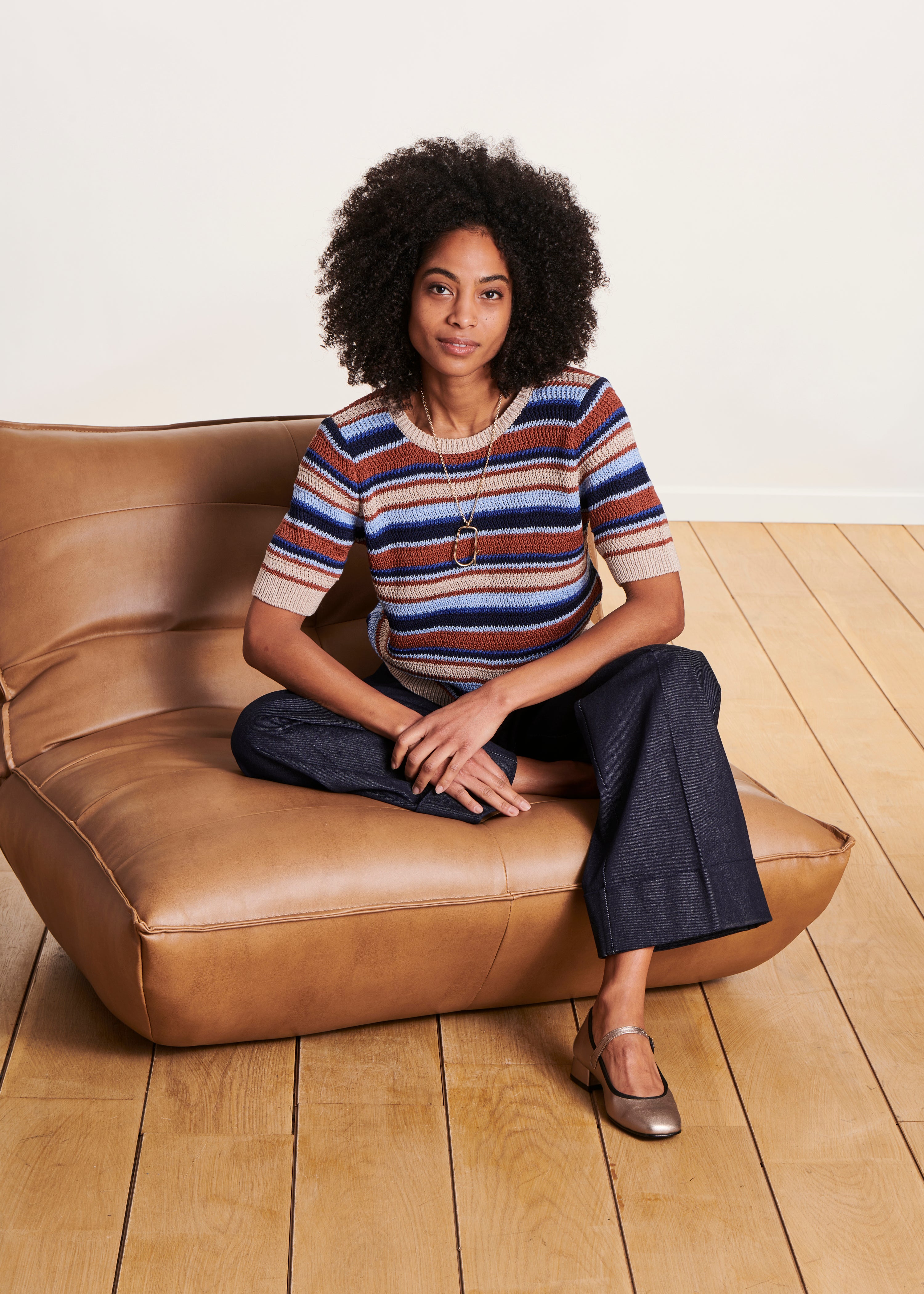 la-f-e-marabout-e-danuta-pullover-bunt-streifen-kurzarm image 2