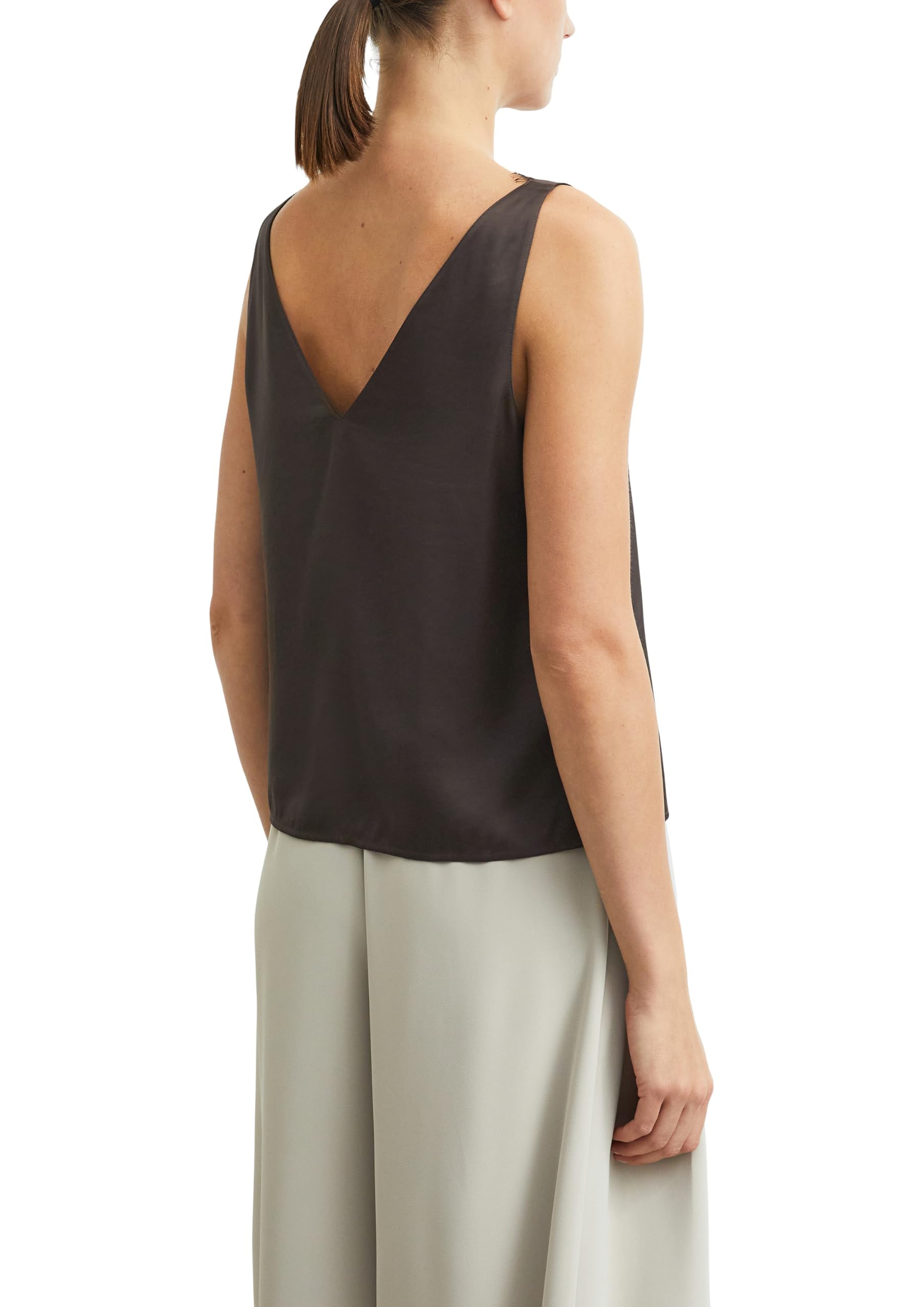 comma-bluse-v-ausschnitt-spitze-satin-rmellos image 2