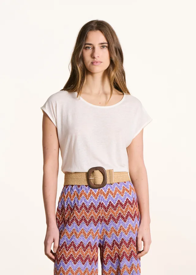 la-f-e-marabout-e-virano-t-shirt-ecru-lyocell-leinen-rundhals image 1
