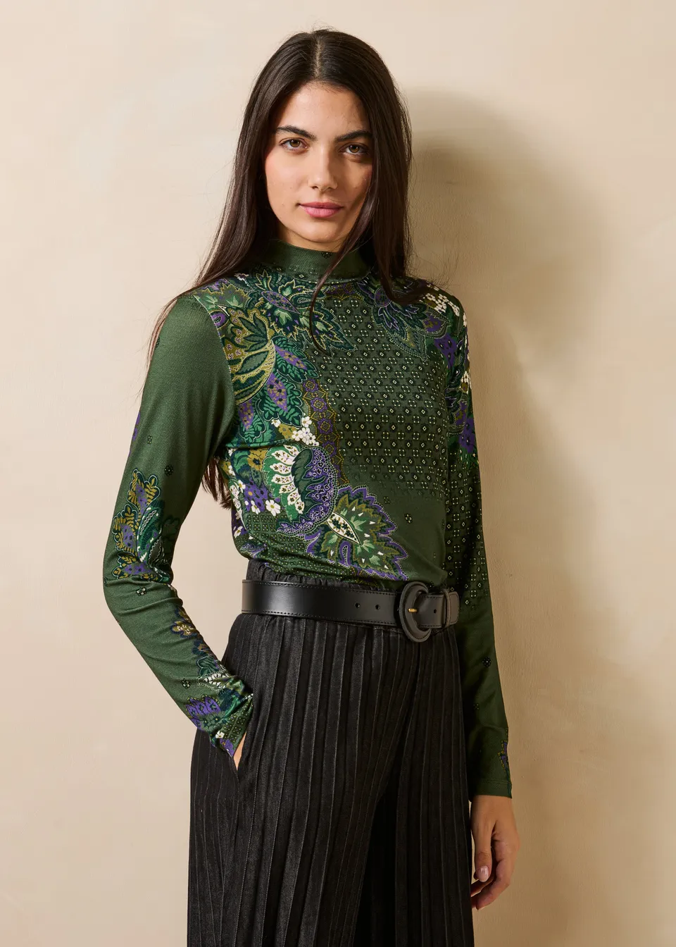 la-f-e-marabout-e-covola-t-shirt-gr-n-paisley-ecovero image 1