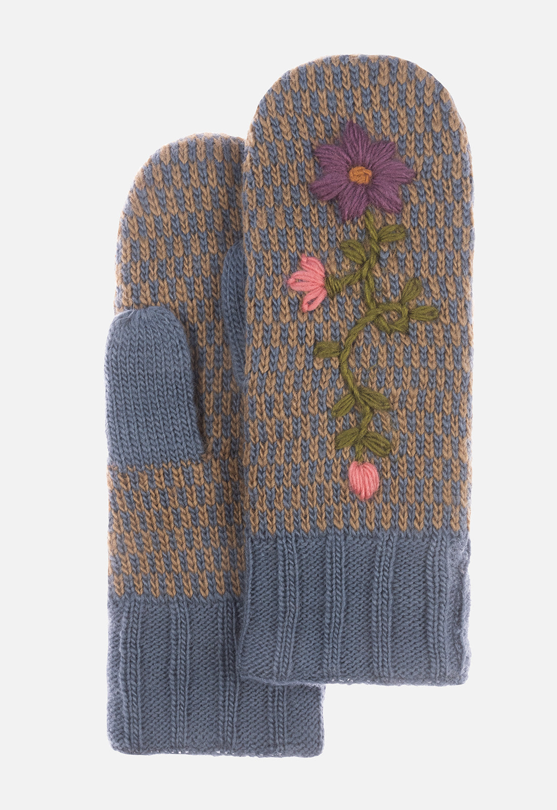 moshiki-biksha-mittens-f-ustlinge-wolle-blaugrau-stickerei image 1