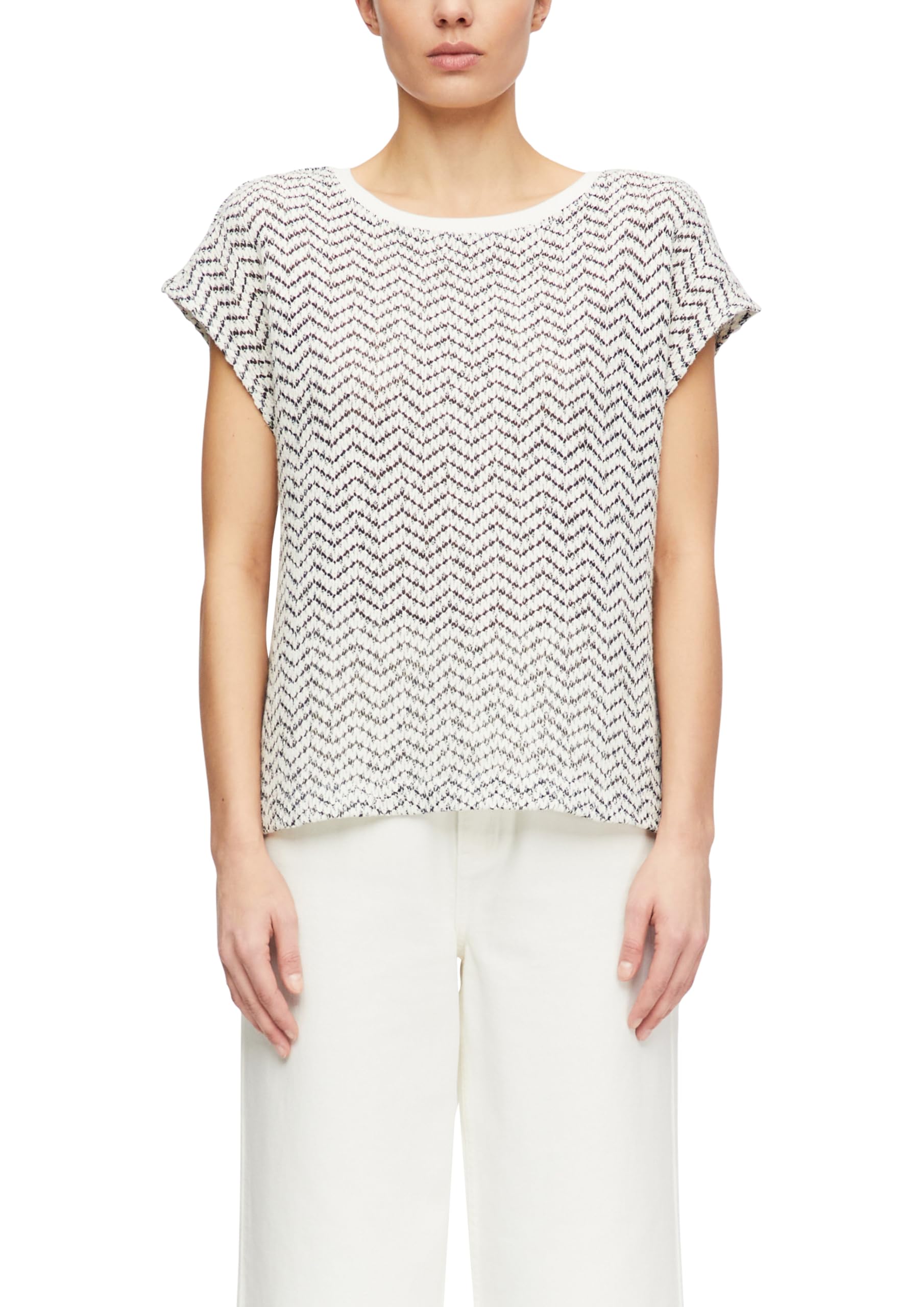 comma-sweatshirt-relaxed-fit-gr-48-rundhals-ajour image 1