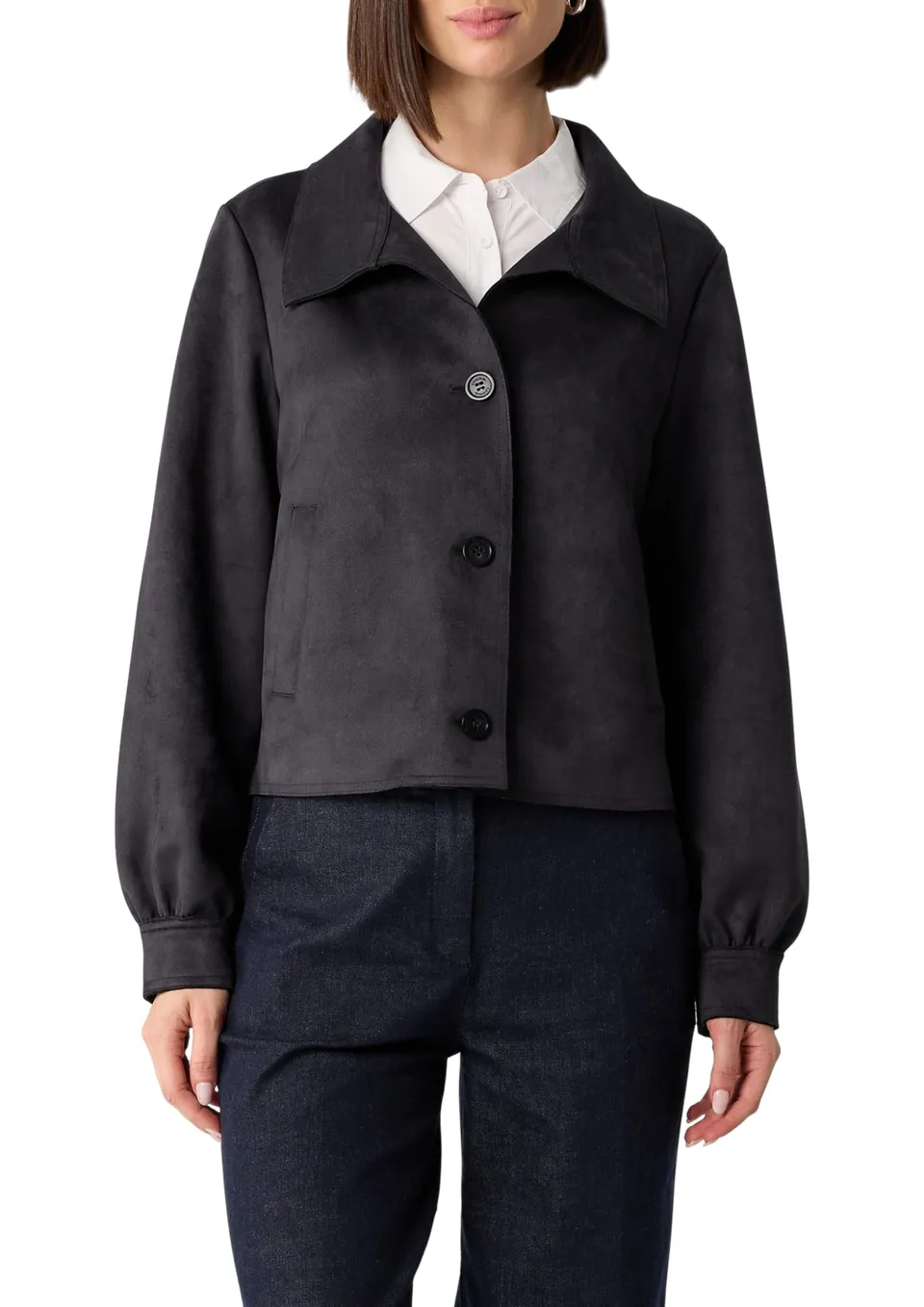 comma-velourslederoptik-jacke-kurzjacke-gr-e-34-ballon-rmel image 1