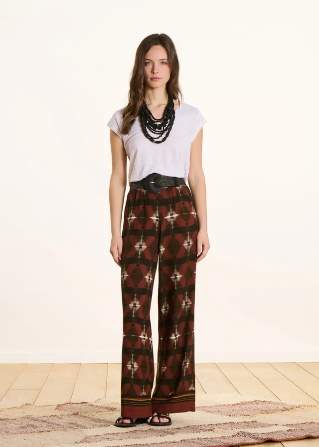 la-f-e-marabout-e-pacoa-hose-braun-gemustert-weit image 1