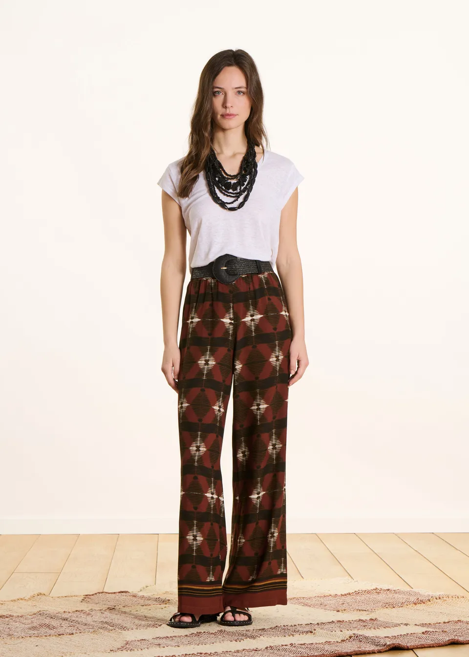la-f-e-marabout-e-pacoa-hose-braun-gemustert-weit image 1
