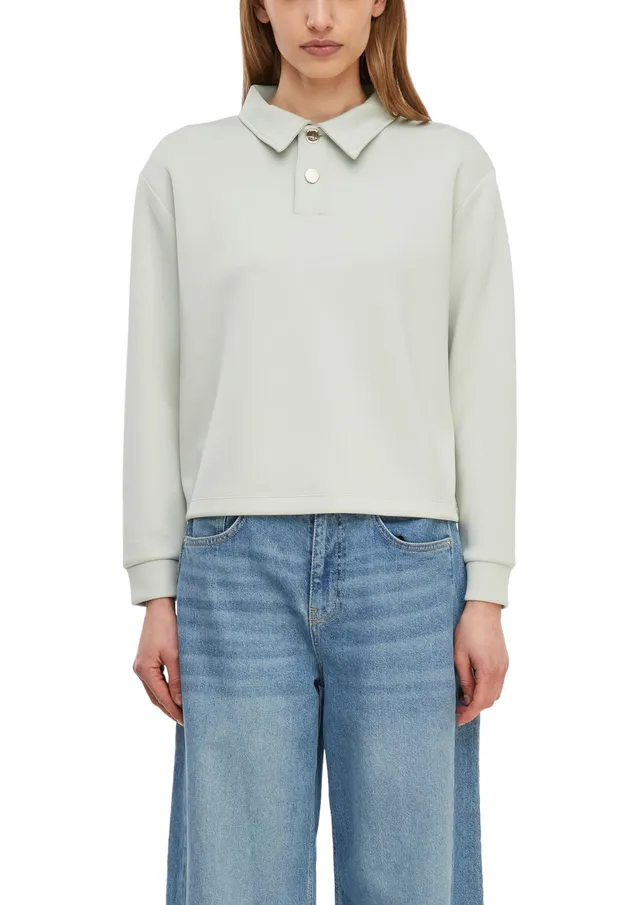 comma-damen-sweatshirt-polokragen-langarm-polo-optik image 1