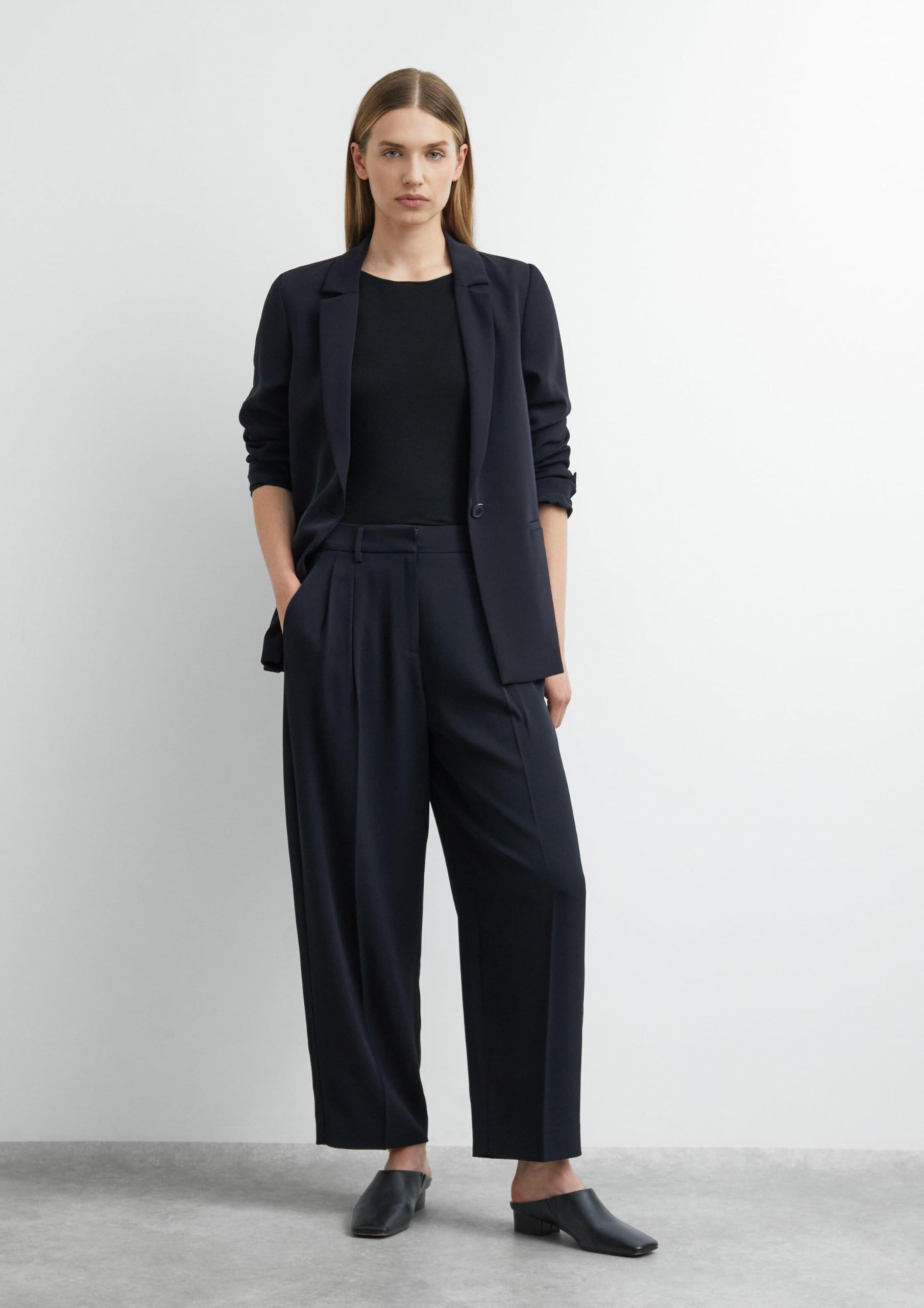 comma-bundfaltenhose-wide-leg-ankle-mid-rise-navy-gr-34 image 6