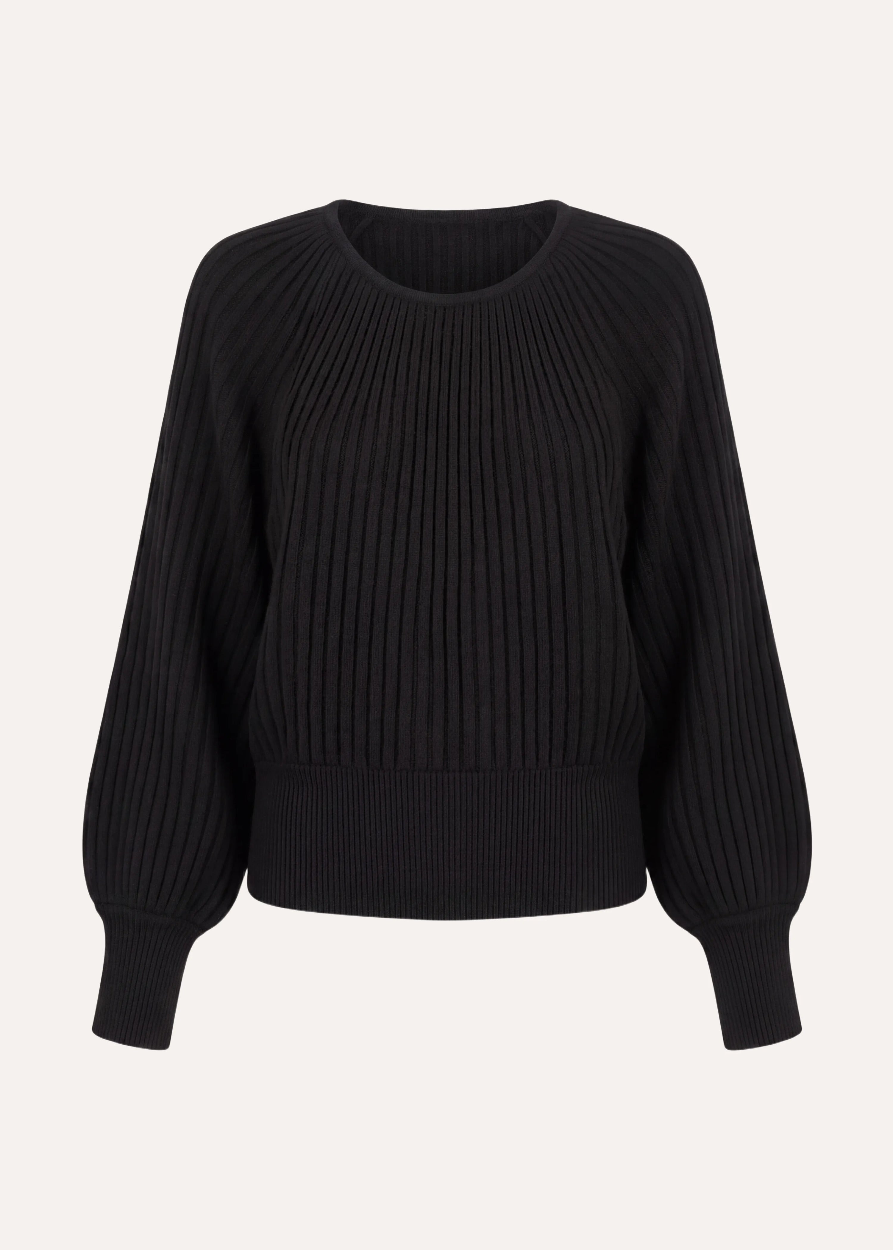 la-f-e-marabout-e-gela-pullover-schwarz-plissee-strick image 7