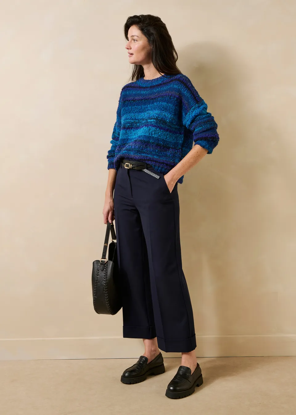 la-f-e-marabout-e-enik-hose-damen-navy-cropped image 1