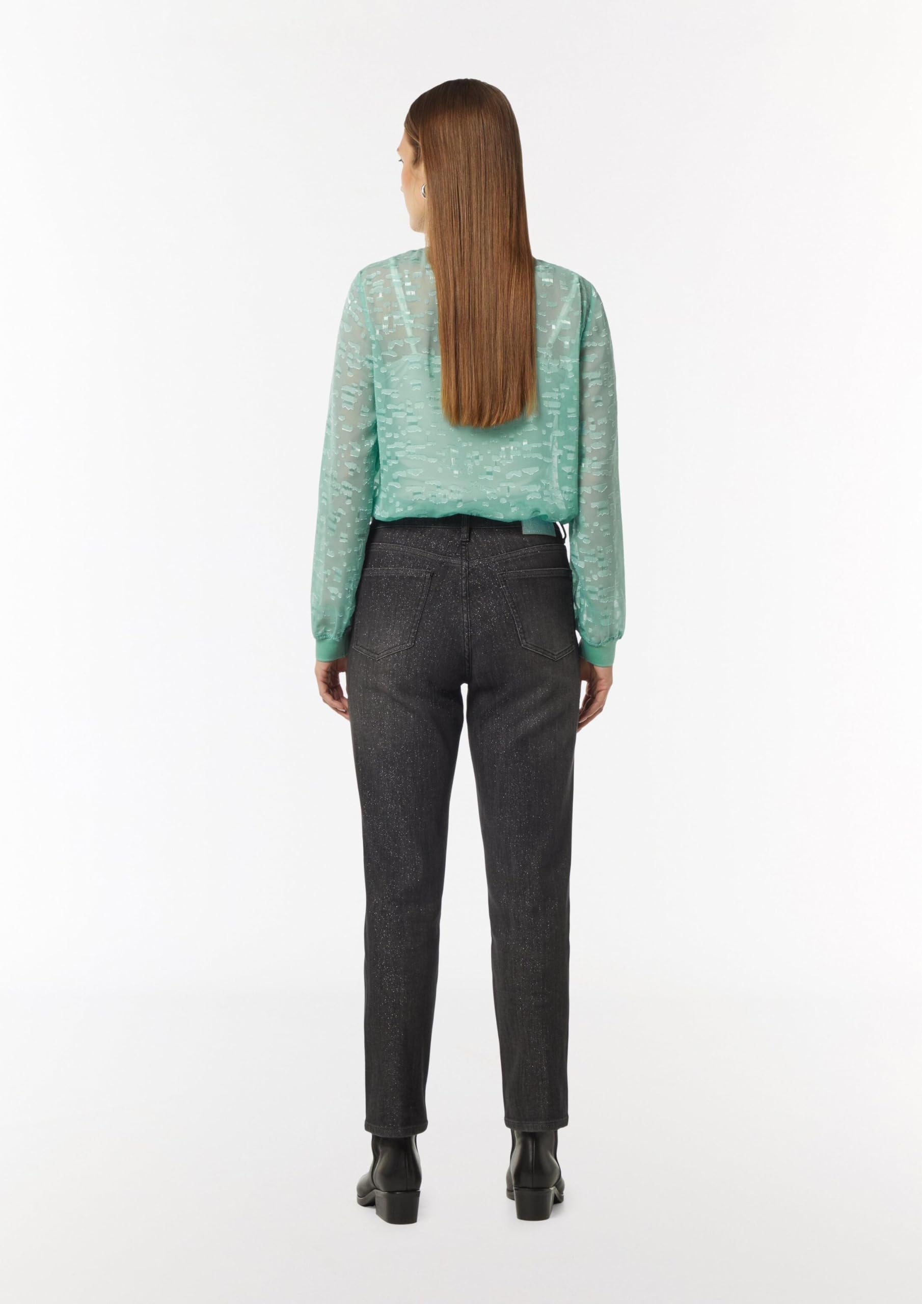 comma-jacquard-bluse-transparent-zip-ausschnitt-minze image 7