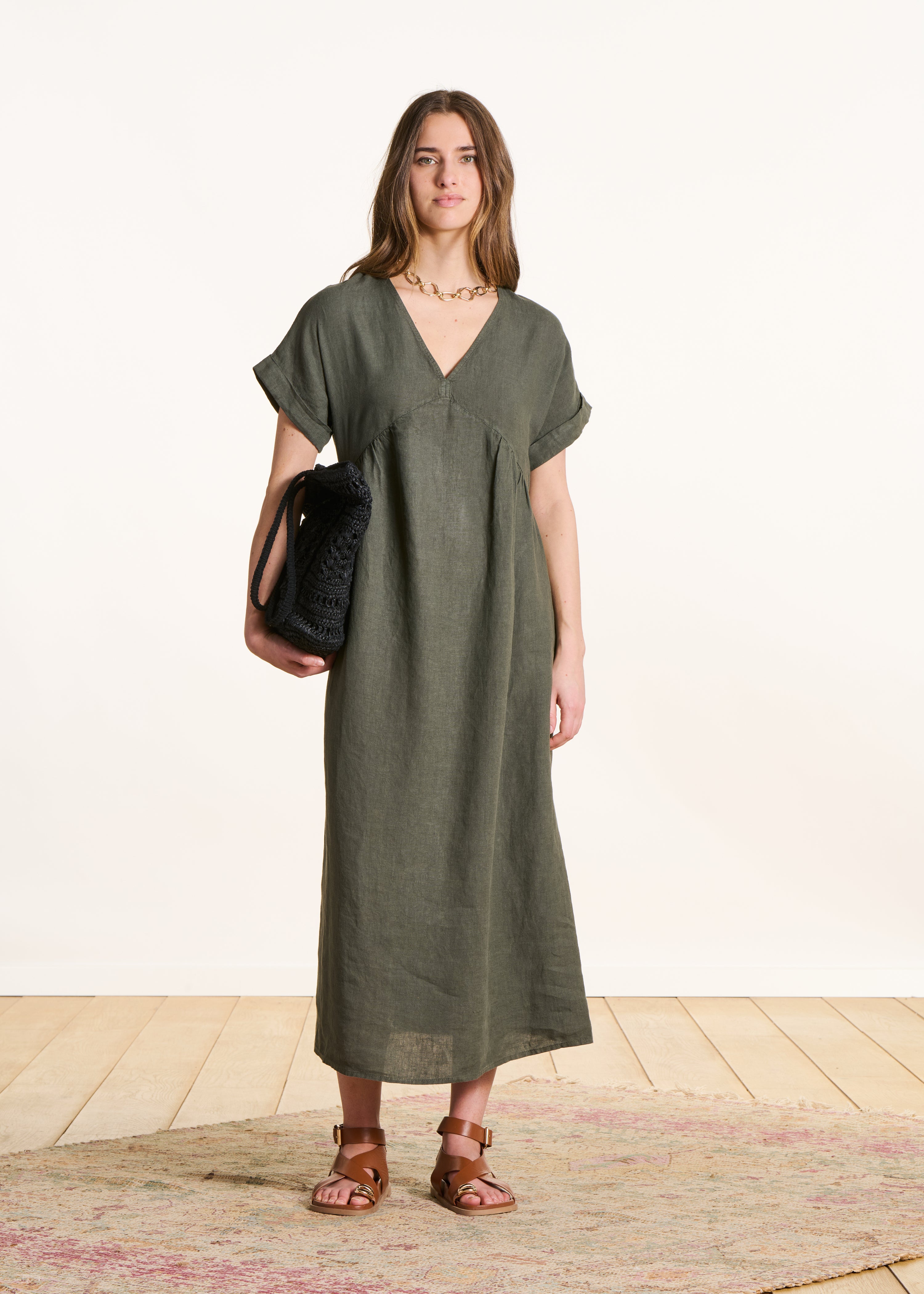 la-f-e-marabout-e-darling-maxikleid-leinen-khaki image 1
