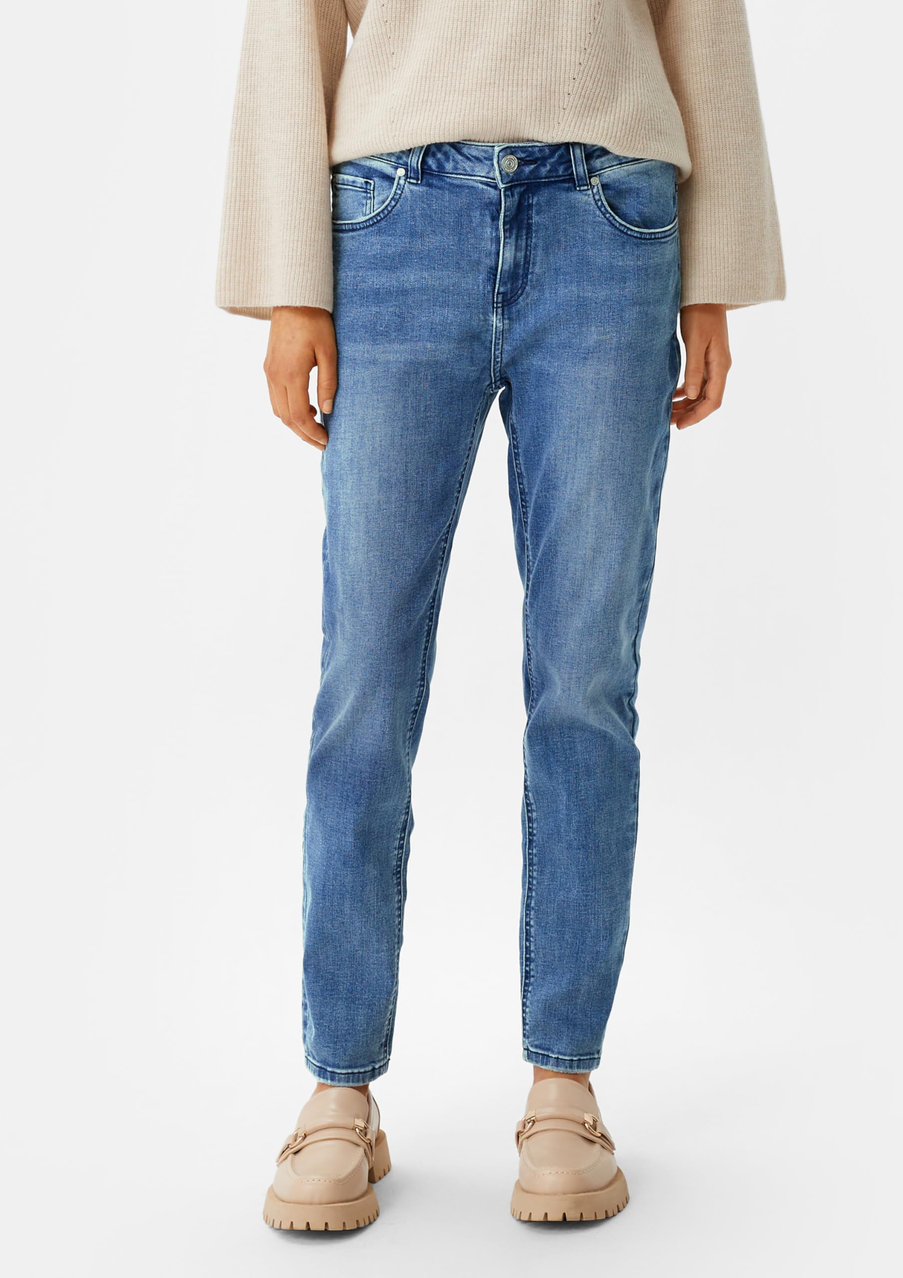 comma-regular-fit-slim-jeans-wascheffekt-blau image 6