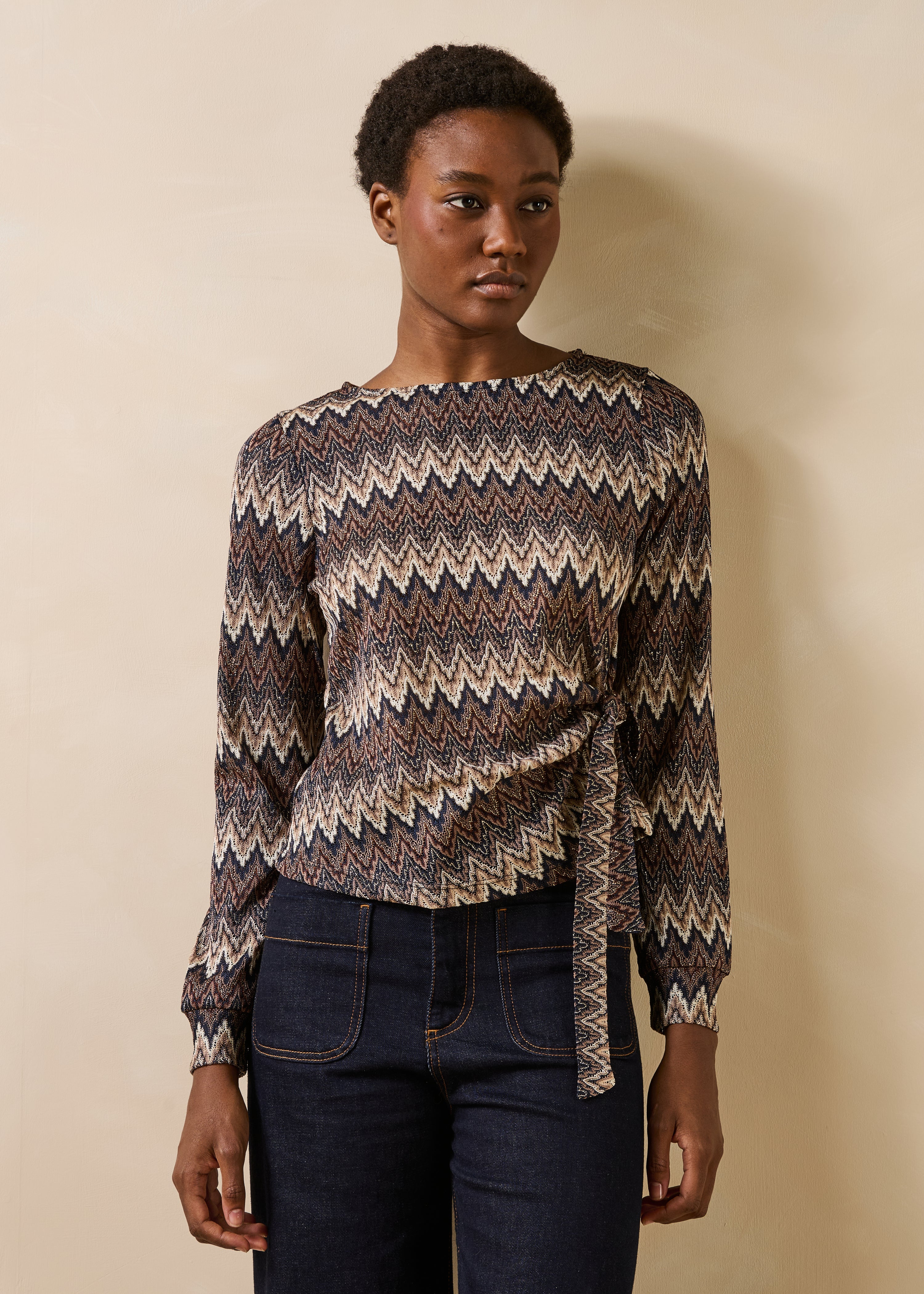 la-f-e-marabout-e-gacil-t-shirt-blau-oversize-knoten image 1