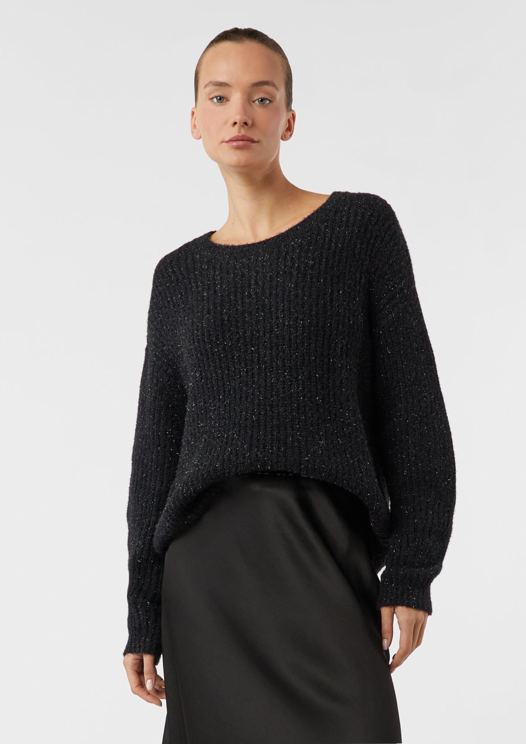 comma-pullover-relaxed-fit-glitzergarn-gr-44-schwarz image 6