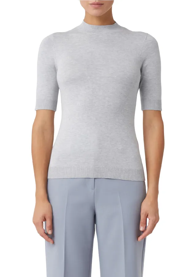 comma-knitwear-pullover-2171323-kurzarm-grau-meliert image 1