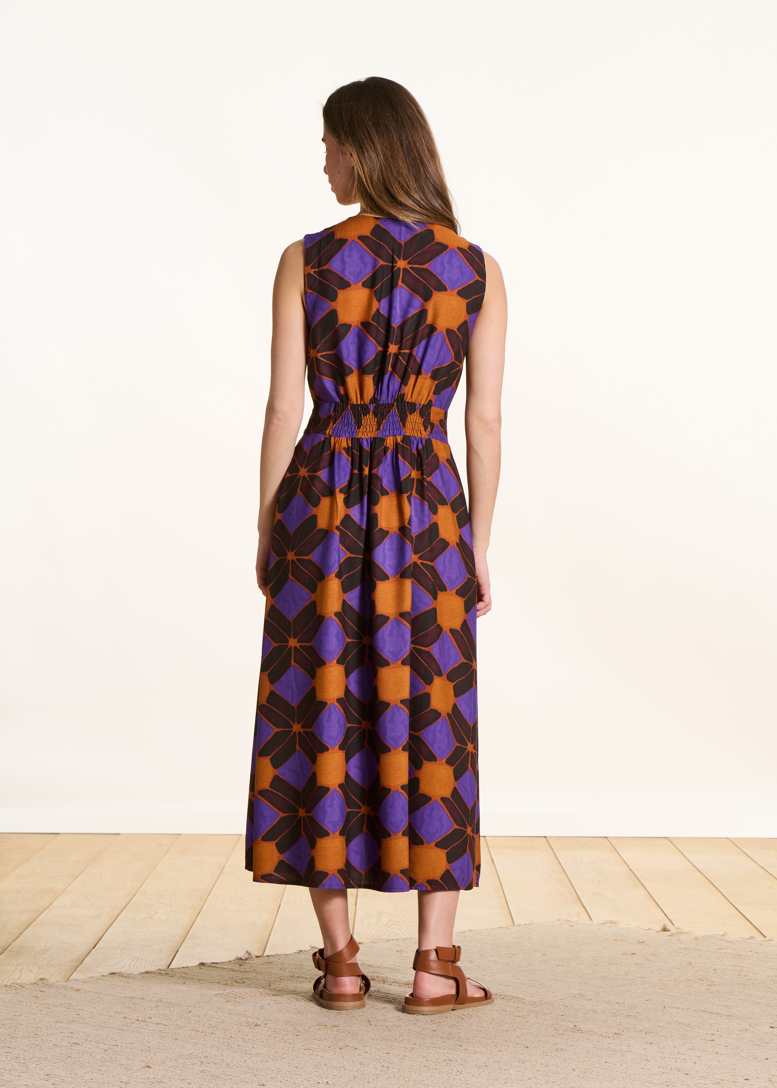 la-f-e-marabout-e-fiona-maxikleid-orange-violett-v-ausschnitt image 4