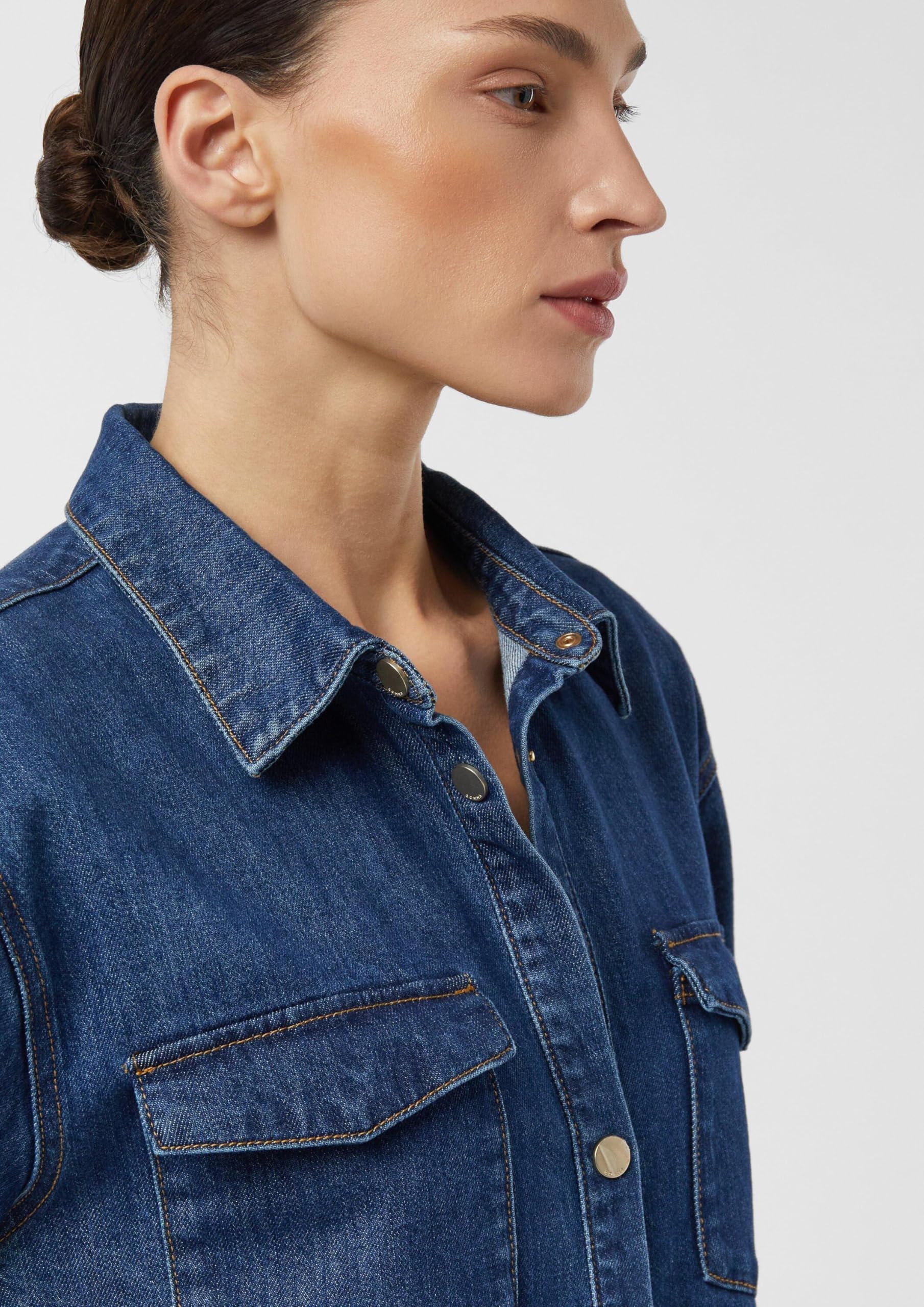 comma-damen-hemdblusenkleid-denim-loose-fit-gr-34 image 3