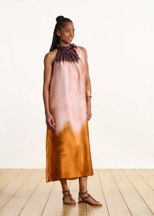 la-f-e-marabout-e-filoni-satin-maxikleid-rosa-gr-34 image 1