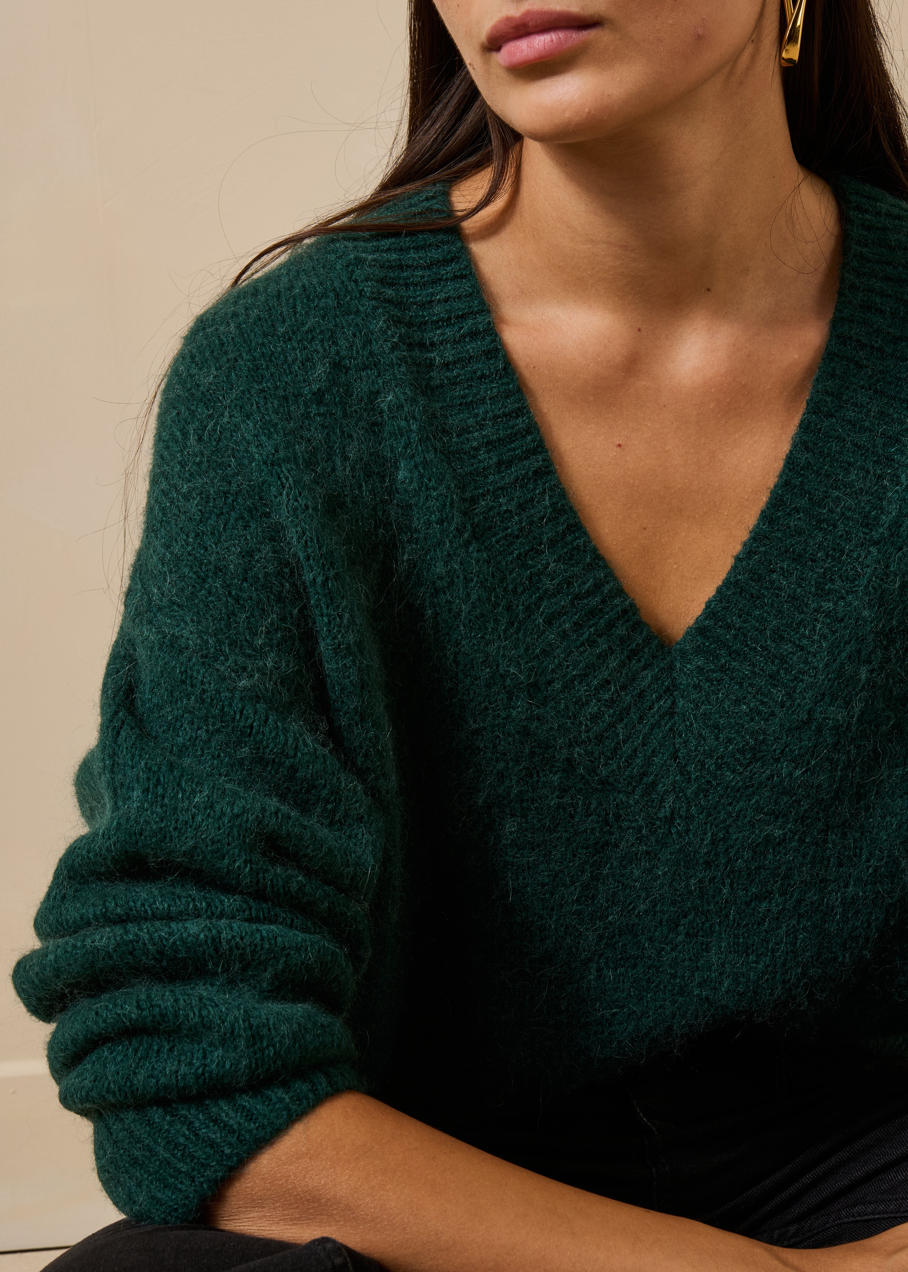 la-f-e-marabout-e-gity-pullover-gr-n-v-ausschnitt image 5