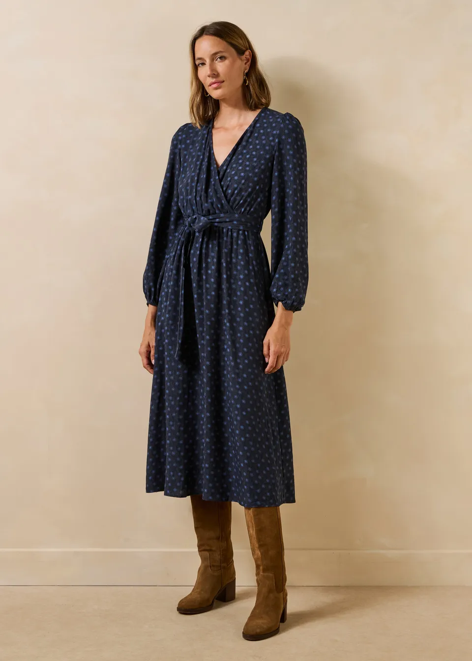 la-f-e-marabout-e-reola-kleid-blau-grafik-wickel-langarm image 1