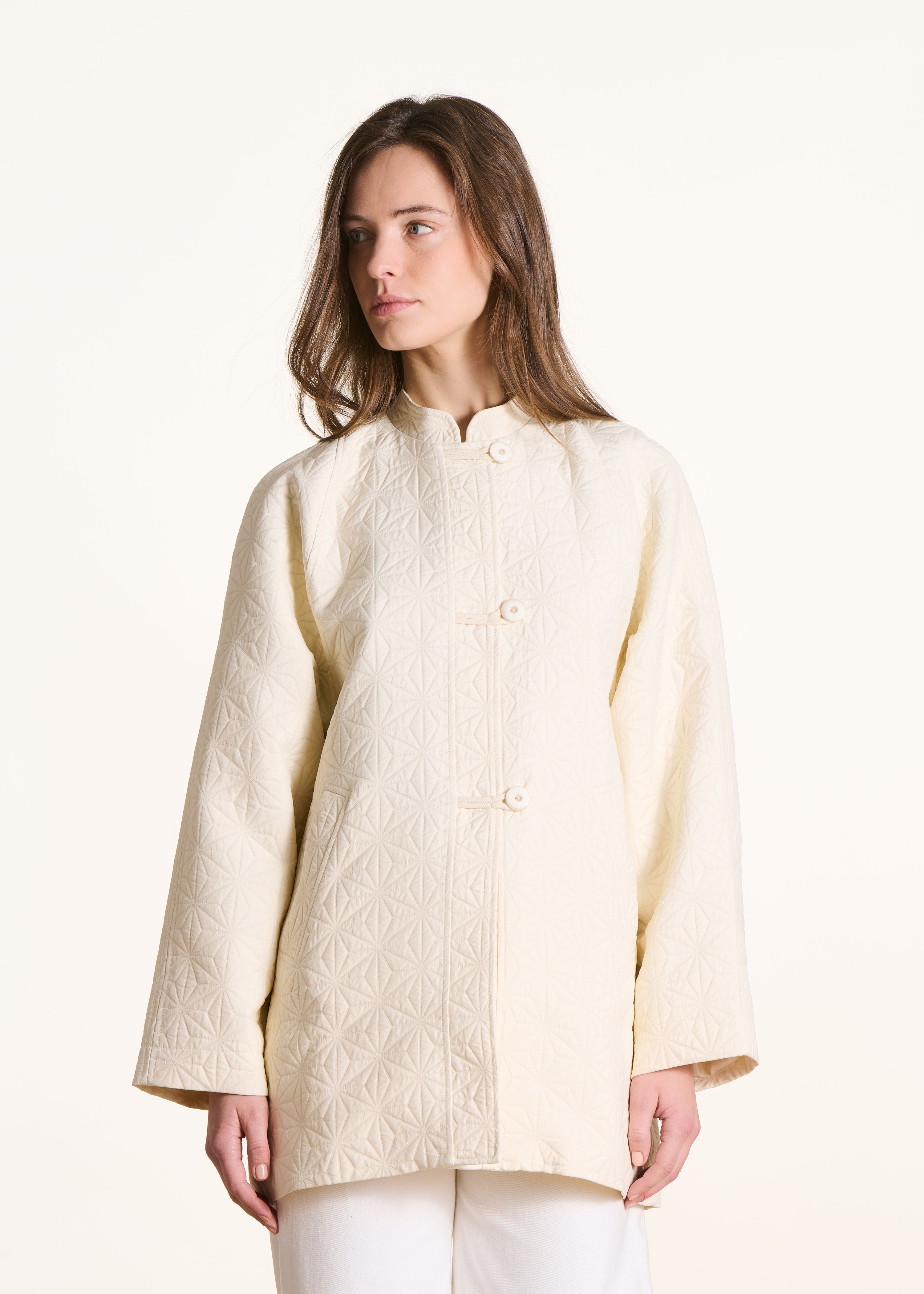 la-f-e-marabout-e-filori-3-4-mantel-jacquard-ecru image 2