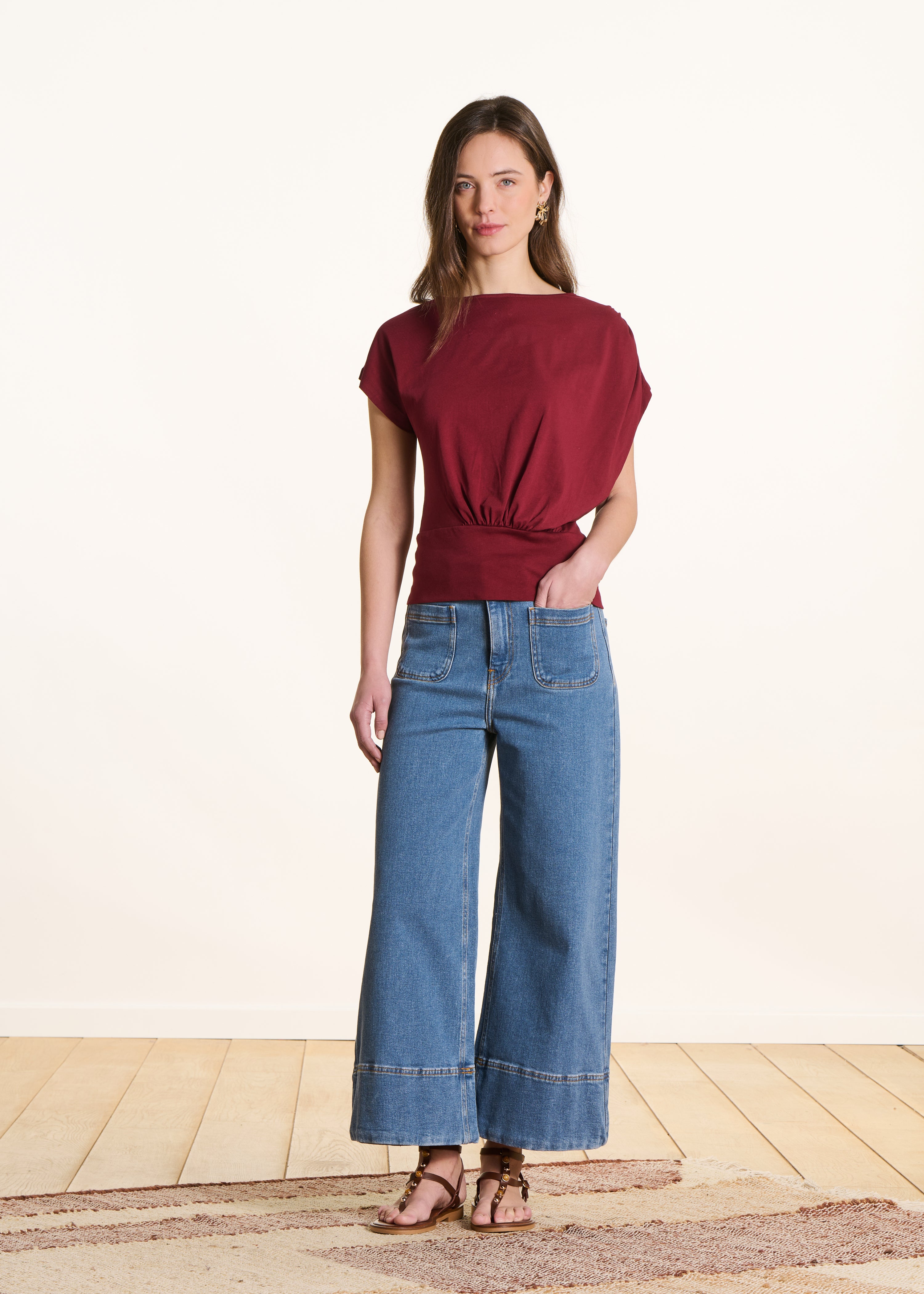 la-f-e-marabout-e-t-shirt-bordeaux-bio-baumwolle-mahogany image 2