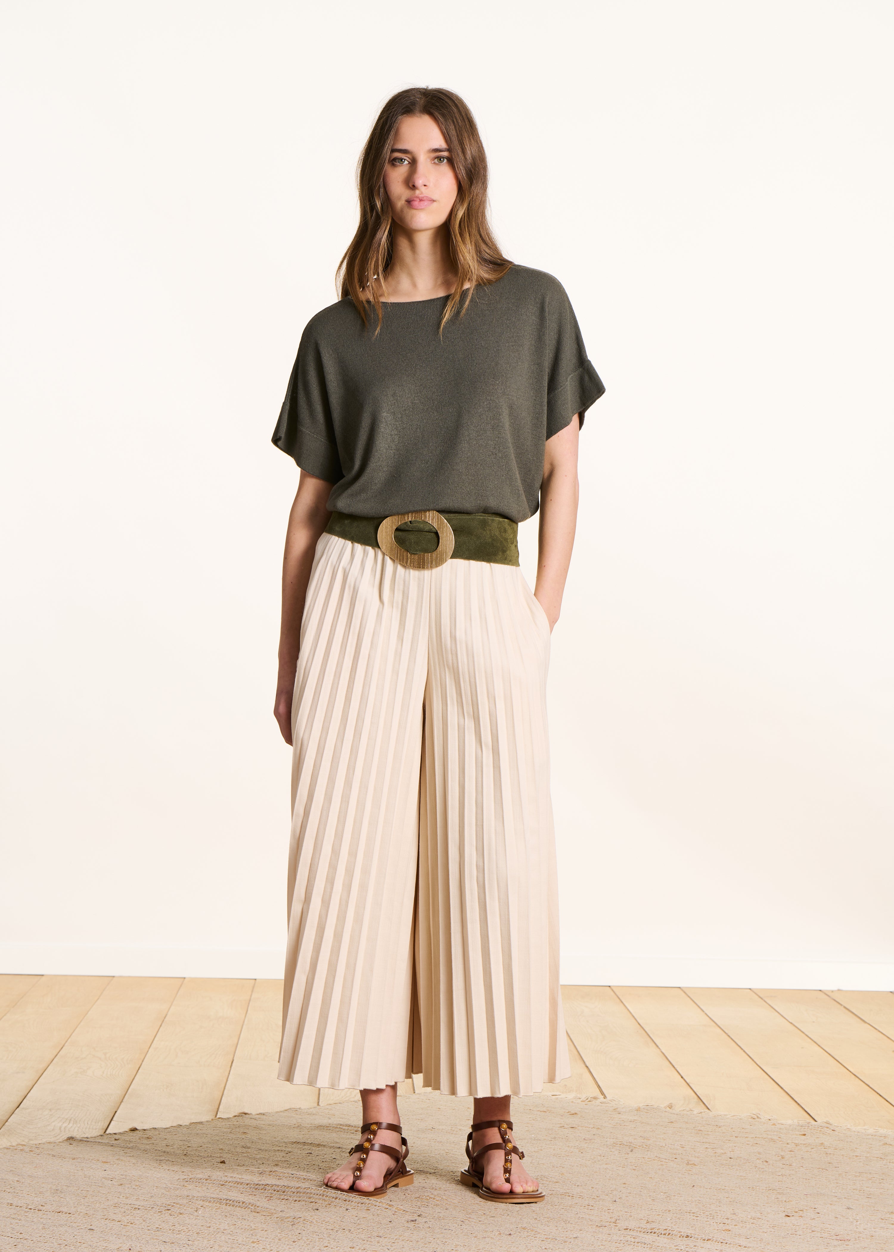 la-f-e-marabout-e-fregate-pullover-khaki-feinstrick image 2