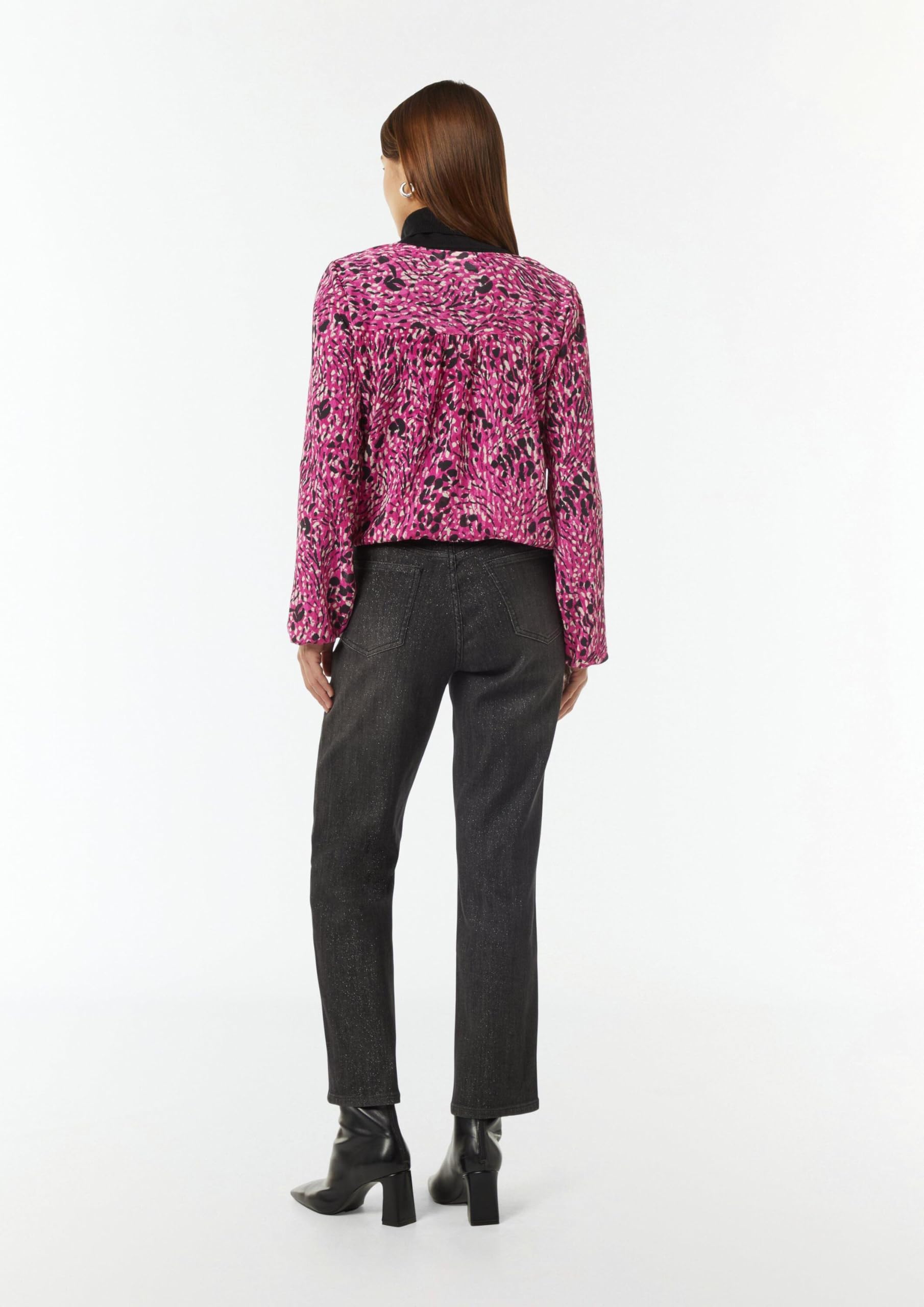 comma-chiffonbluse-damenbluse-gr-44-gemustert-v-ausschnitt image 7