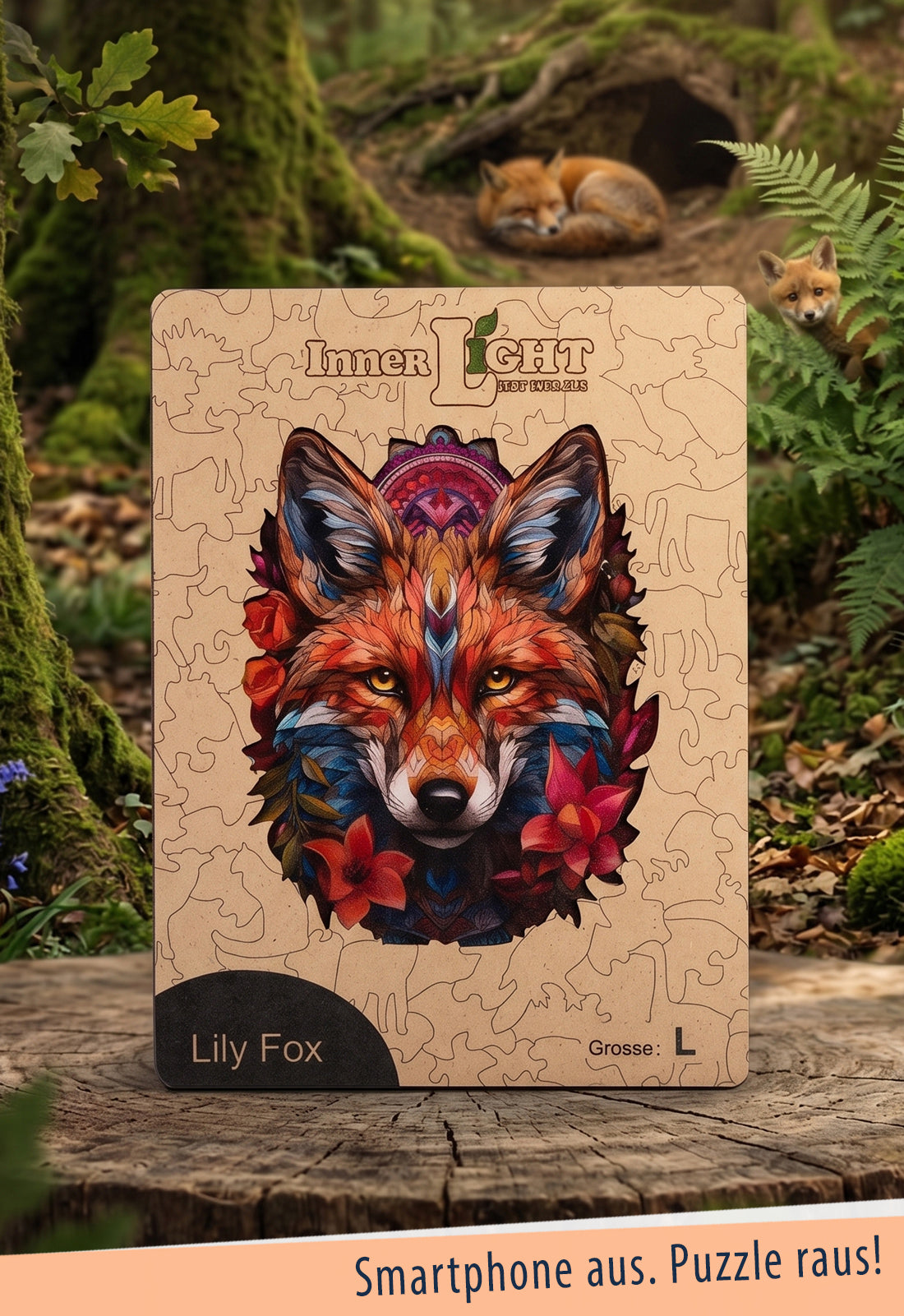 moshiki-holzpuzzle-lily-fox-fuchs-holz-farbenfroh-kunst image 2