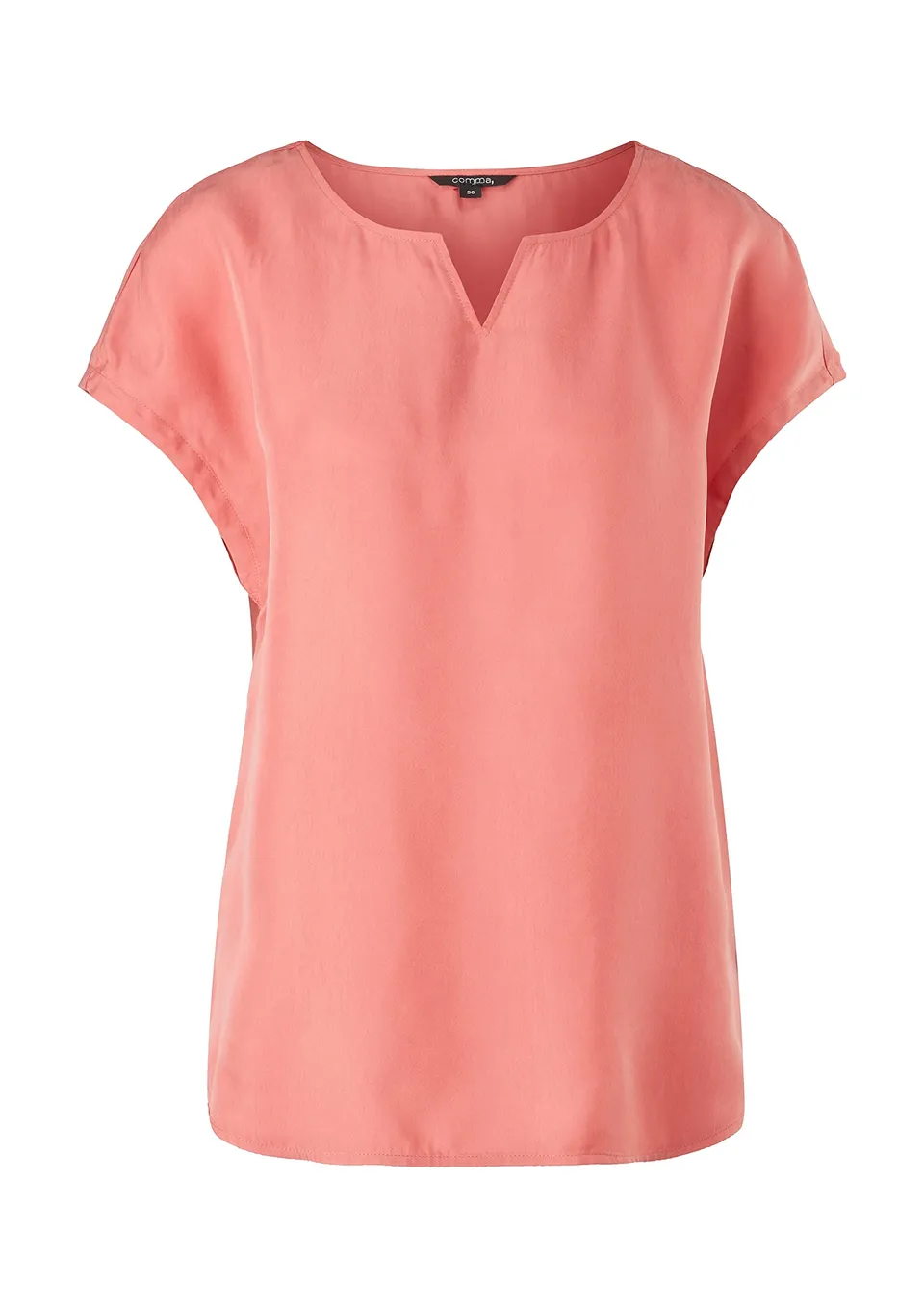 comma-kurzarm-bluse-damen-basic-mit-ausschnitt image 1