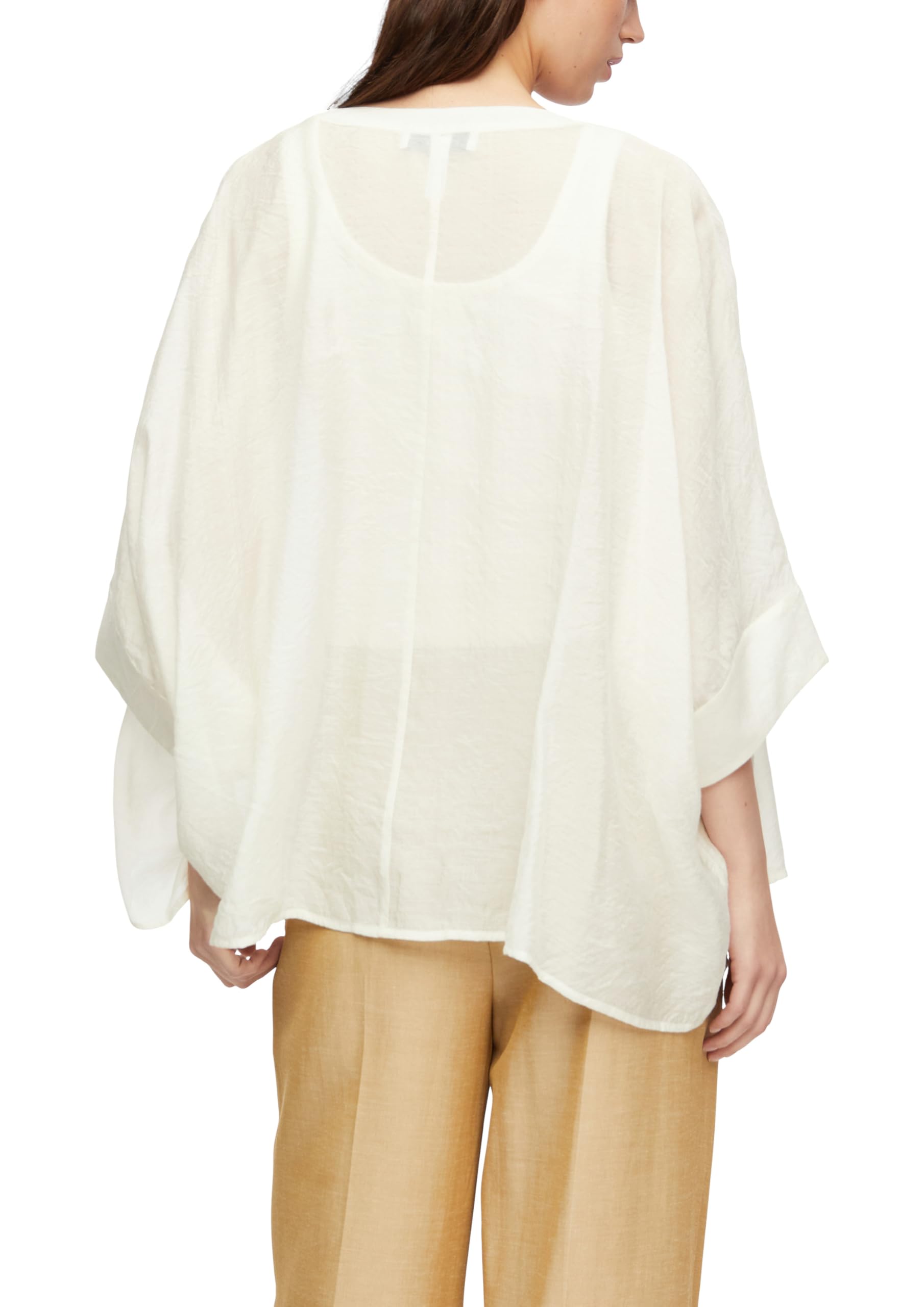 comma-ponchos-poncho-bluse-l-helles-beige-chiffon image 2
