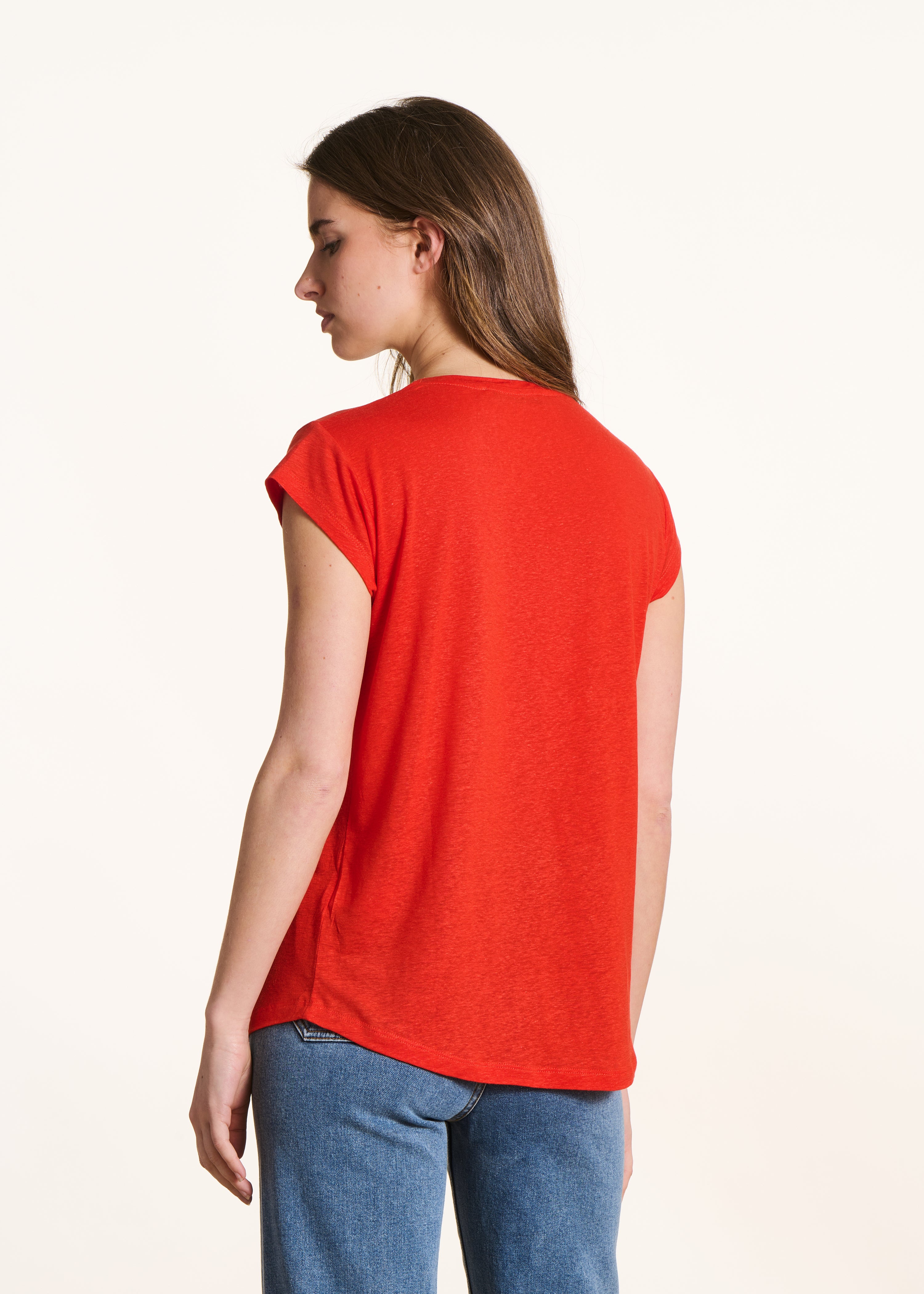 la-f-e-marabout-e-davia-t-shirt-rot-lyocell-v-ausschnitt image 3