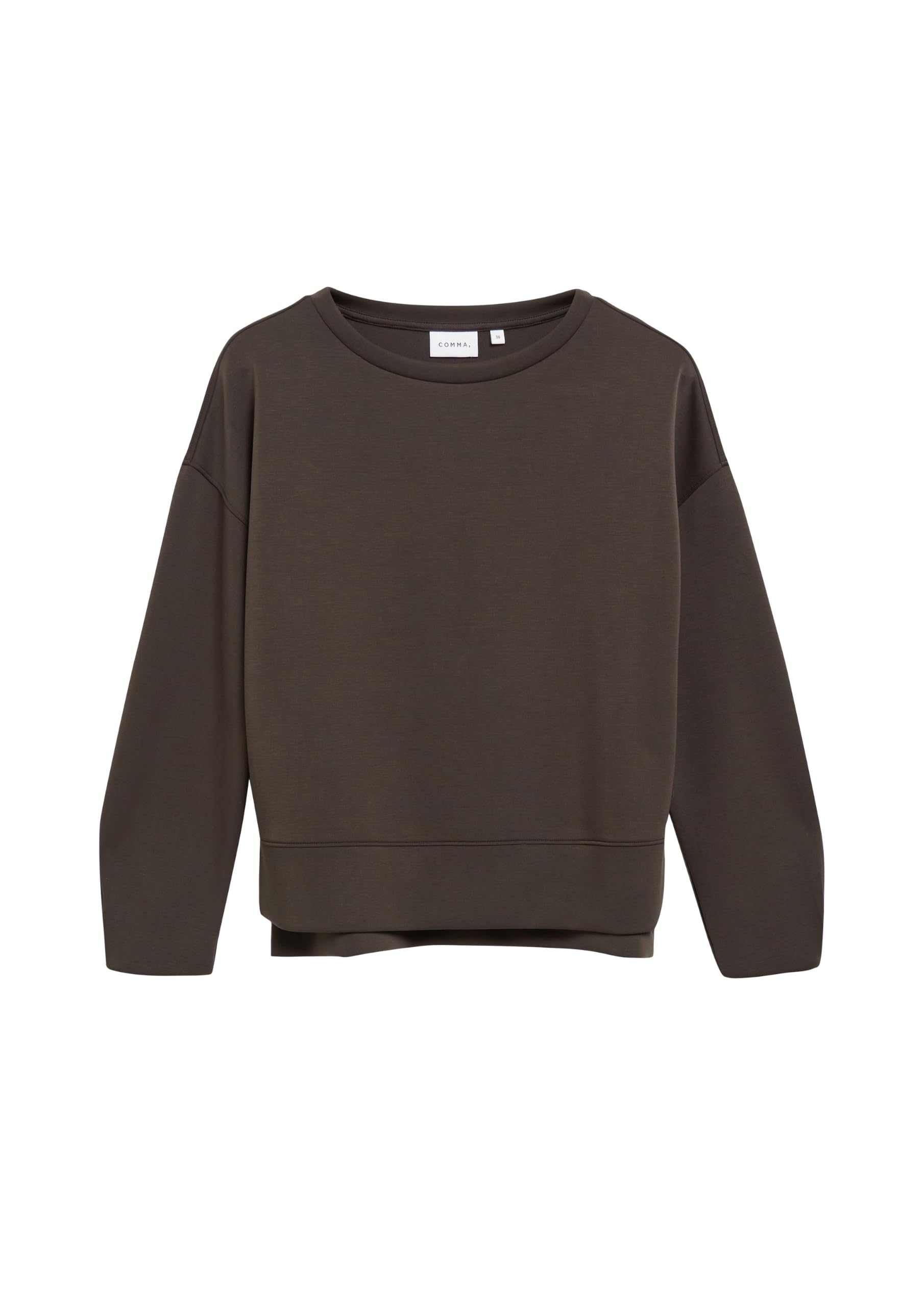 comma-sweatshirt-faltendetail-dunkelbraun-gr-36 image 4
