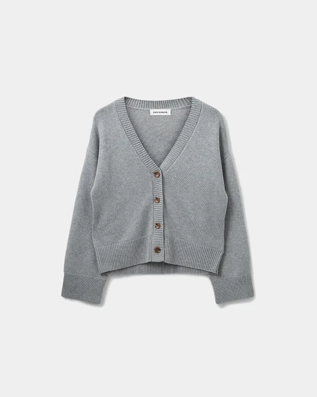 sofie-schnoor-levasw-cardigan-grau-mel-v-ausschnitt image 1