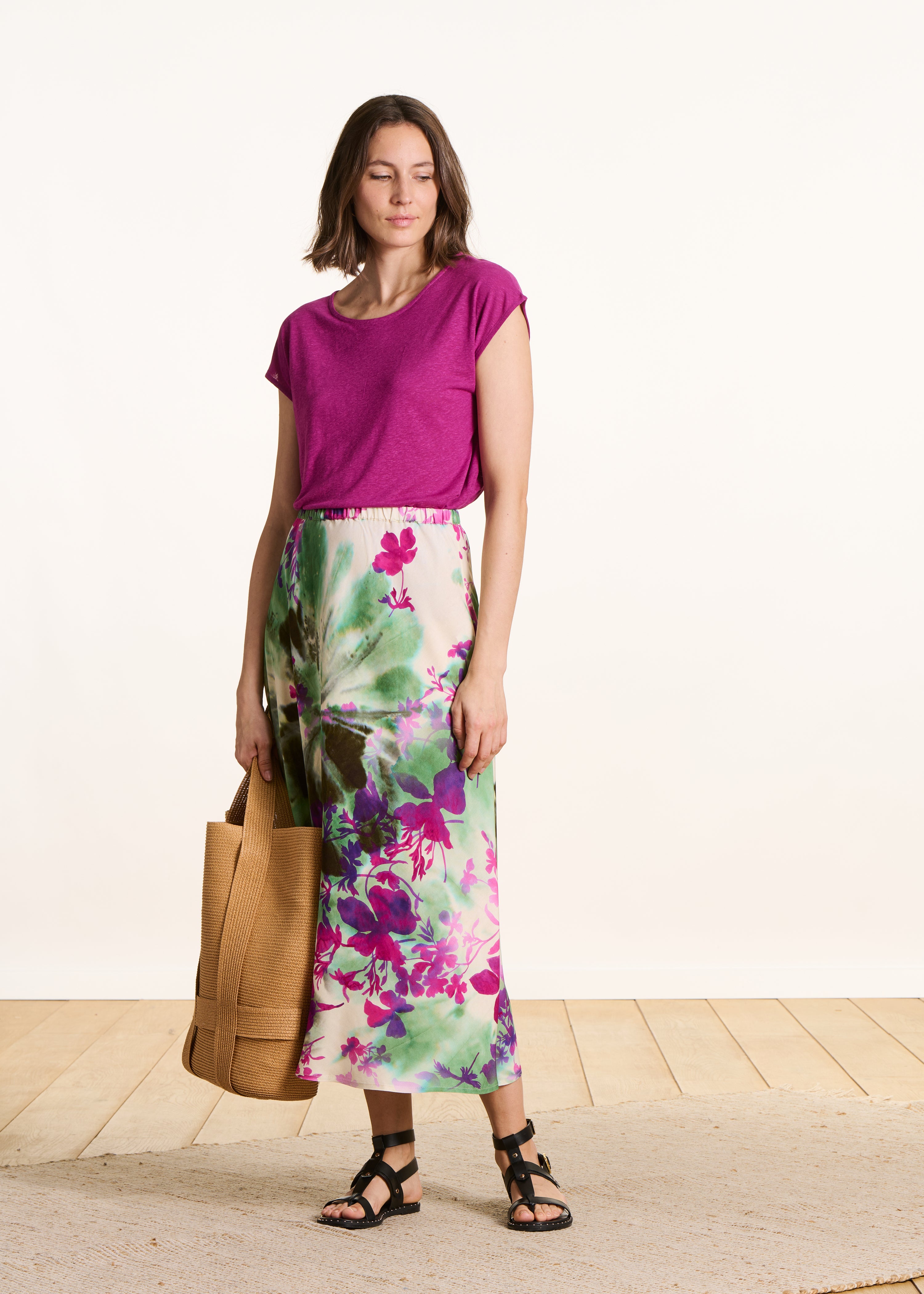 la-f-e-marabout-e-torino-maxirock-gr-n-rosa-floral image 1