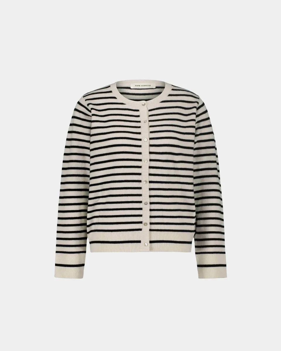 sofie-schnoor-women-cissesw-strickjacke-schwarz-wei-merino image 1