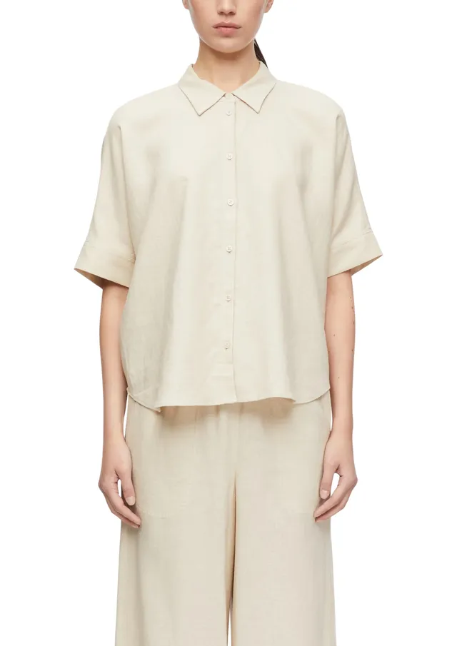 comma-blouses-oversize-bluse-beige-gr-34-leinenmix image 1